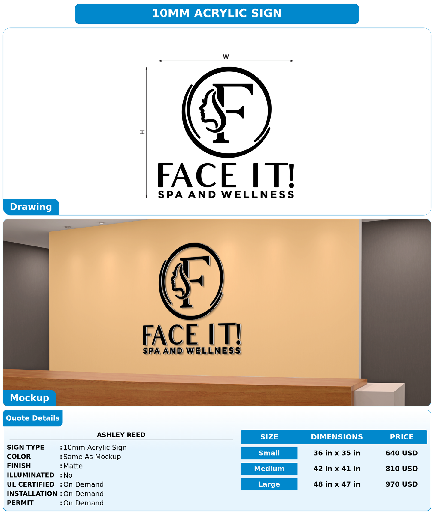 CUSTOM MOCKUP SIGN FOR Ashley Reed