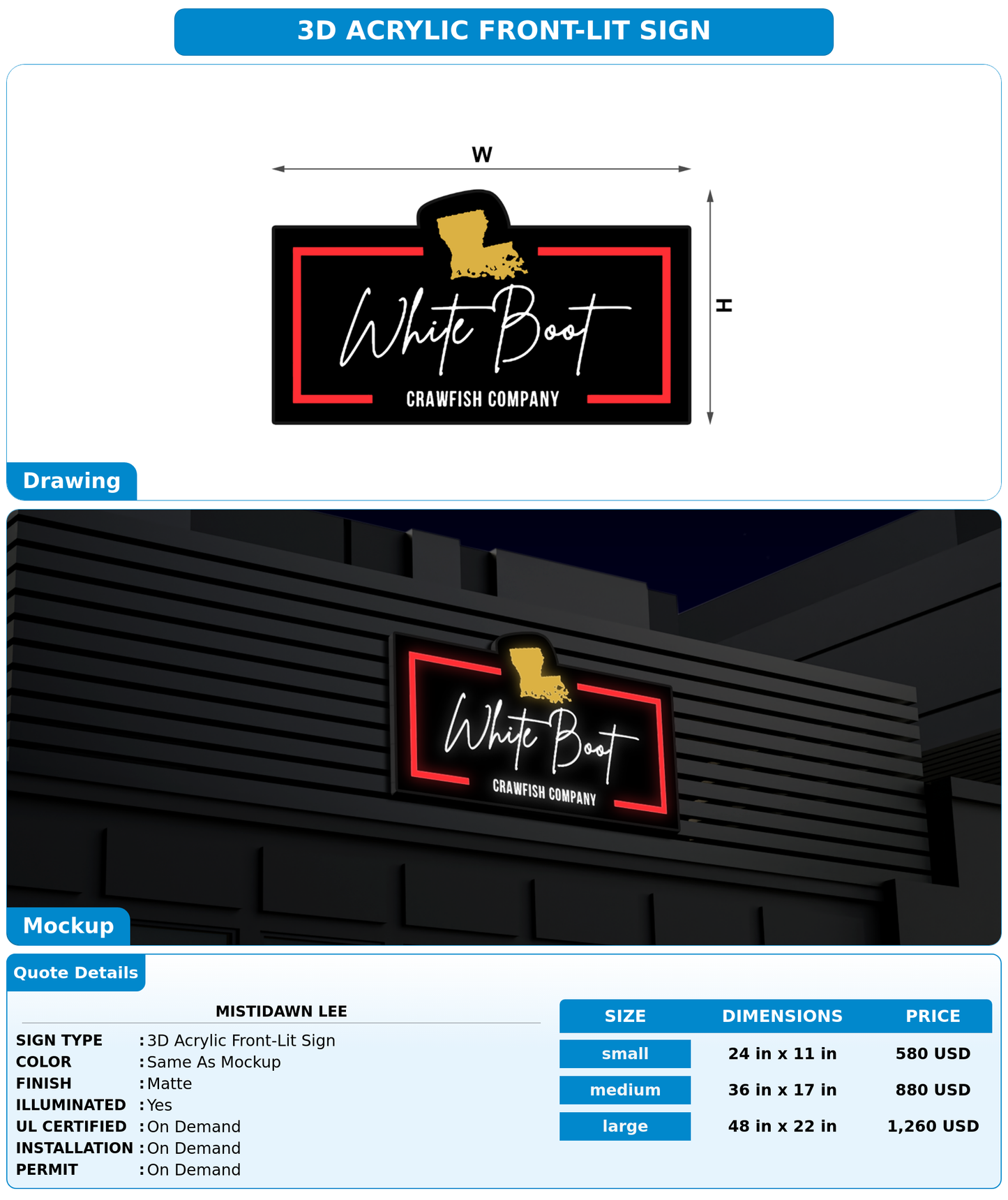 CUSTOM MOCKUP SIGN FOR Mistidawn Lee