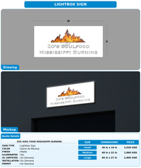 CUSTOM MOCKUP SIGN FOR Zos soul food Mississippi Burning