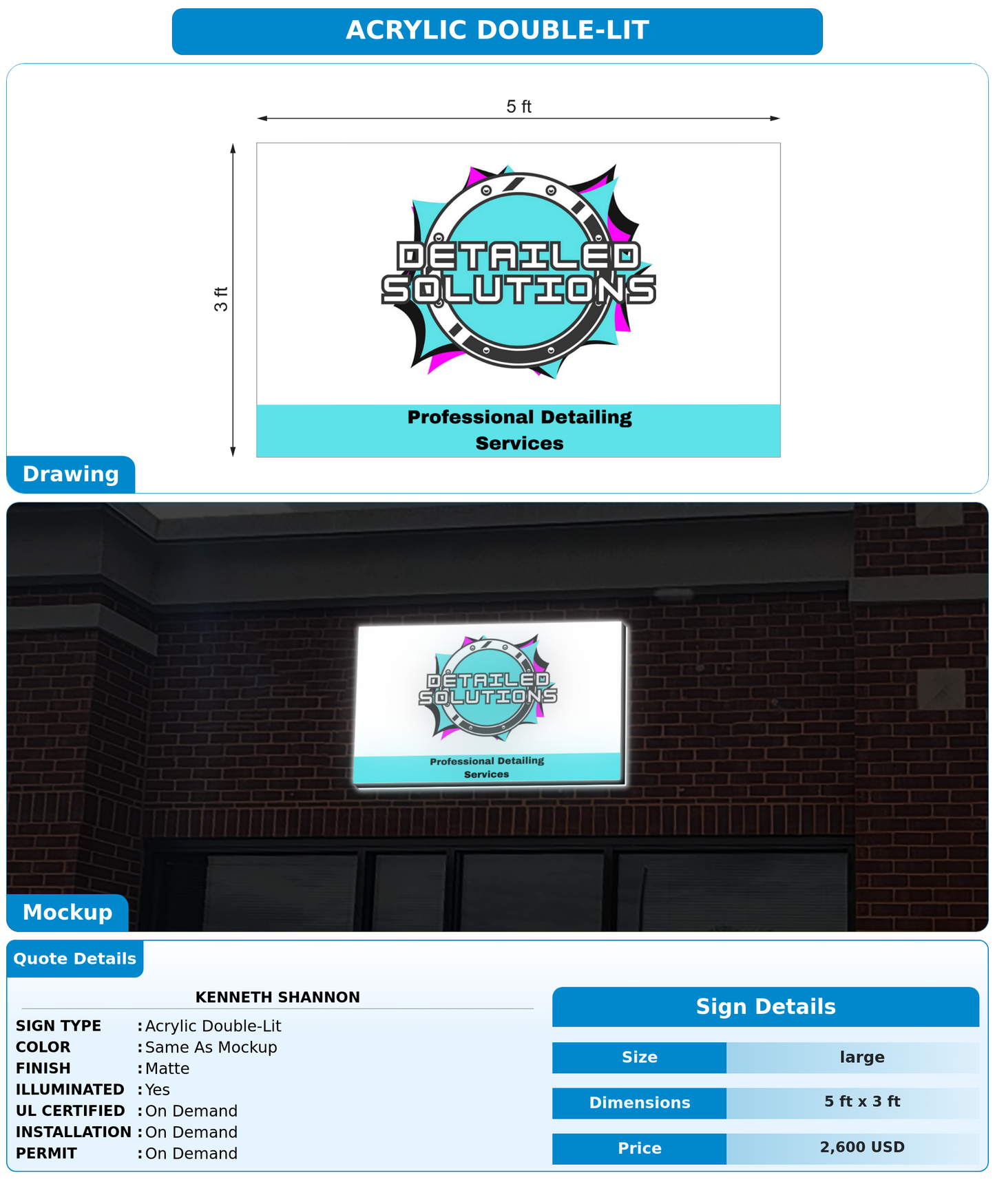 CUSTOM MOCKUP SIGN FOR Kenneth Shannon