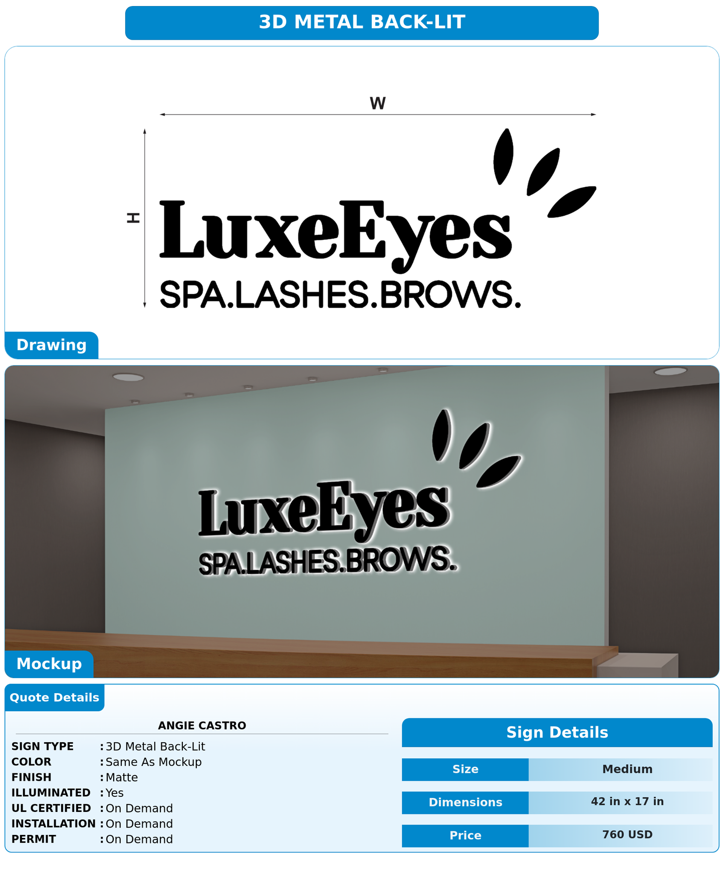 CUSTOM MOCKUP SIGN FOR angie castro