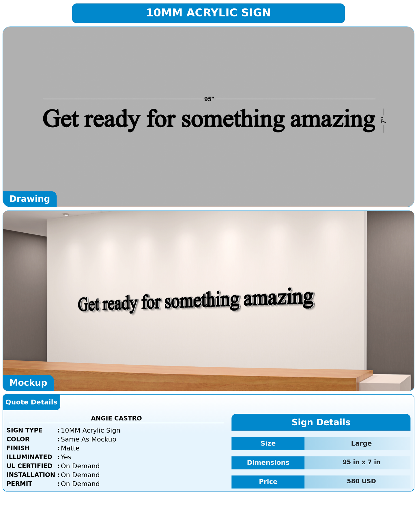 CUSTOM MOCKUP SIGN FOR angie castro