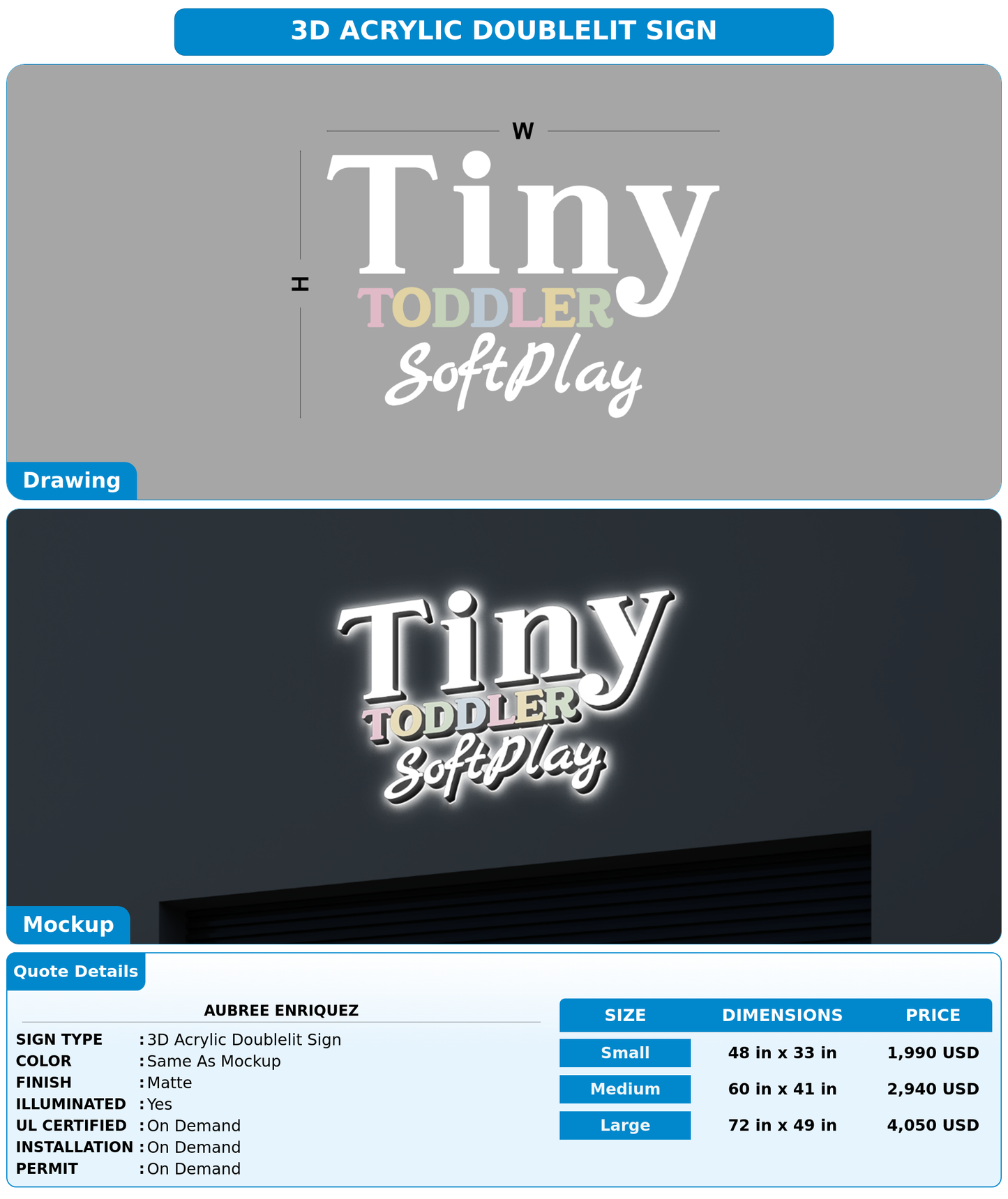 CUSTOM MOCKUP SIGN FOR Aubree Enriquez