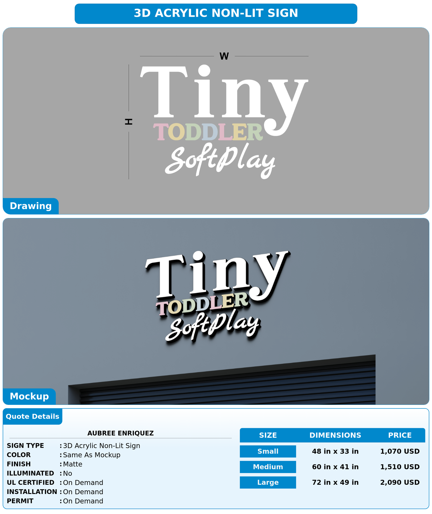 CUSTOM MOCKUP SIGN FOR Aubree Enriquez