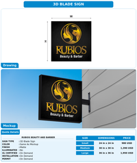 CUSTOM MOCKUP SIGN FOR Rubios Beauty and Barber