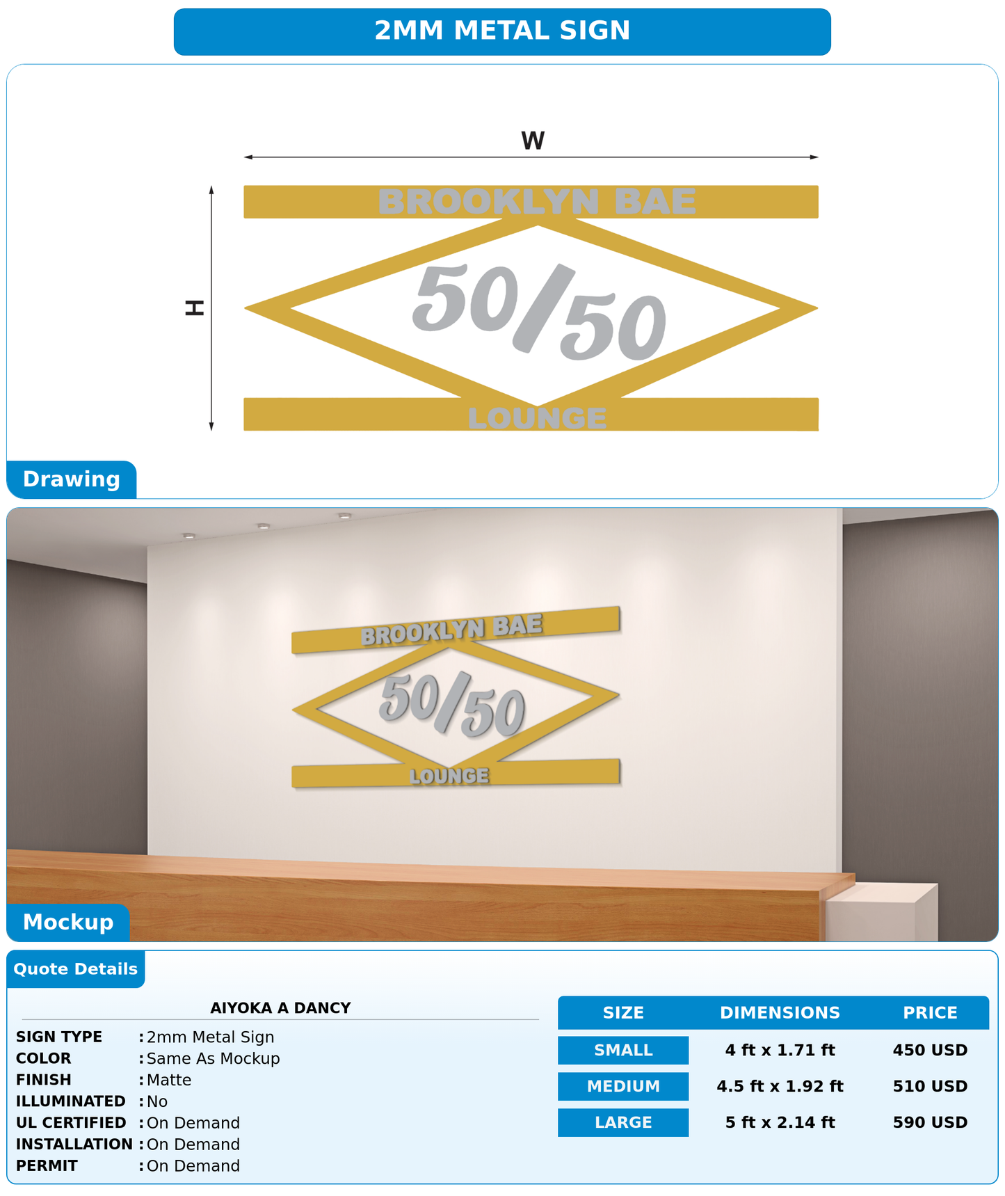 CUSTOM MOCKUP SIGN FOR aiyoka a dancy