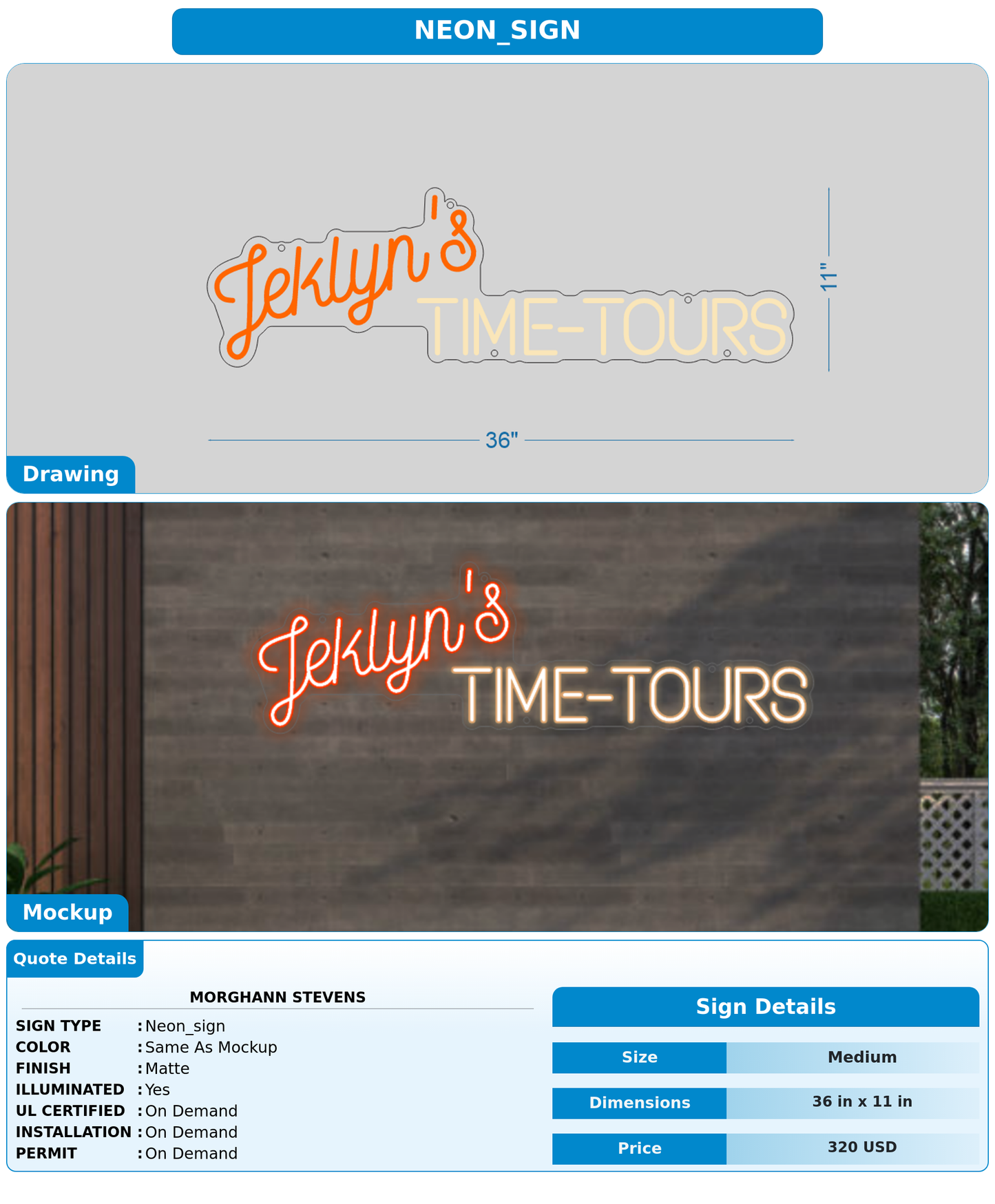 CUSTOM MOCKUP SIGN FOR Morghann Stevens