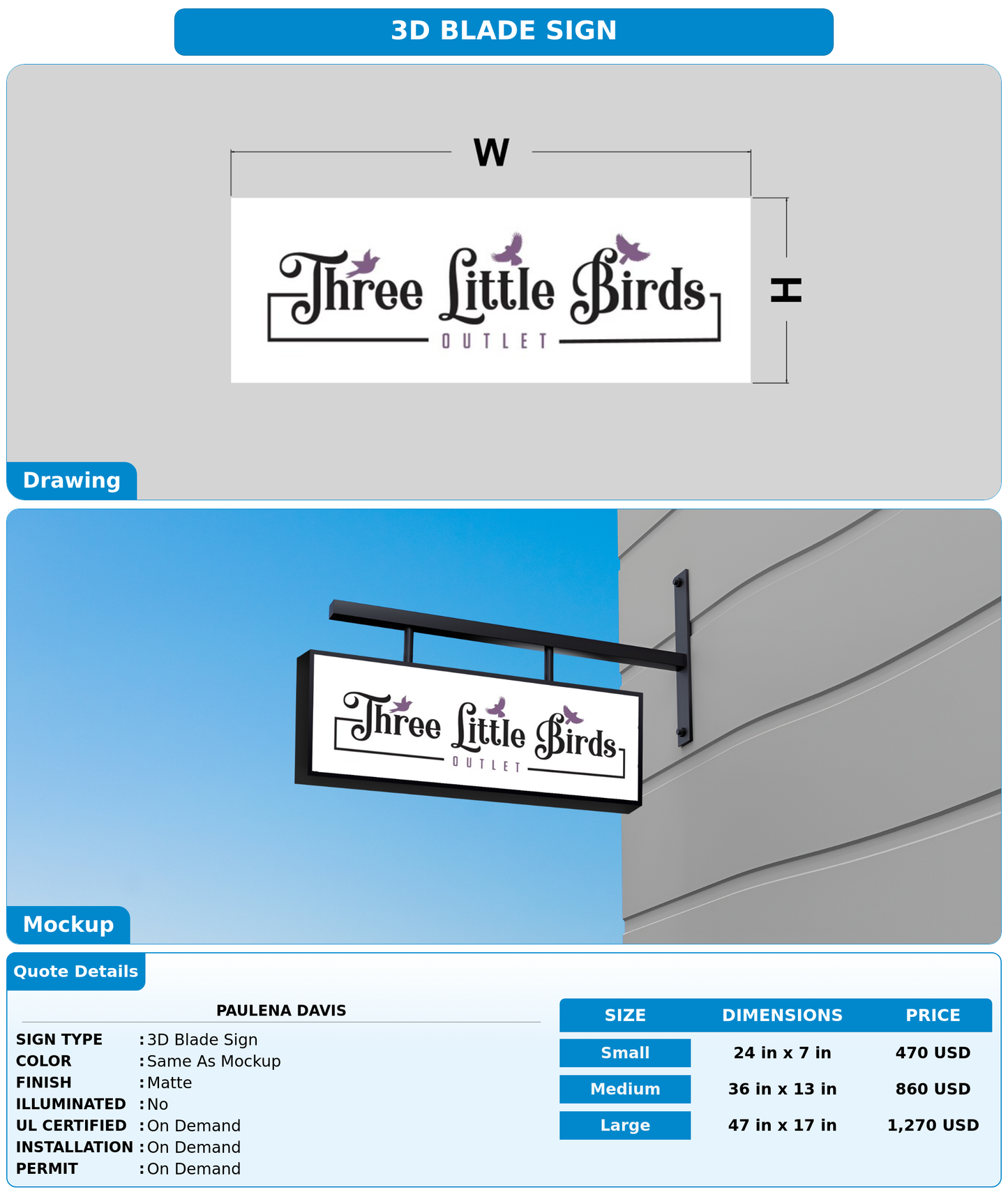 CUSTOM MOCKUP SIGN FOR Paulena Davis