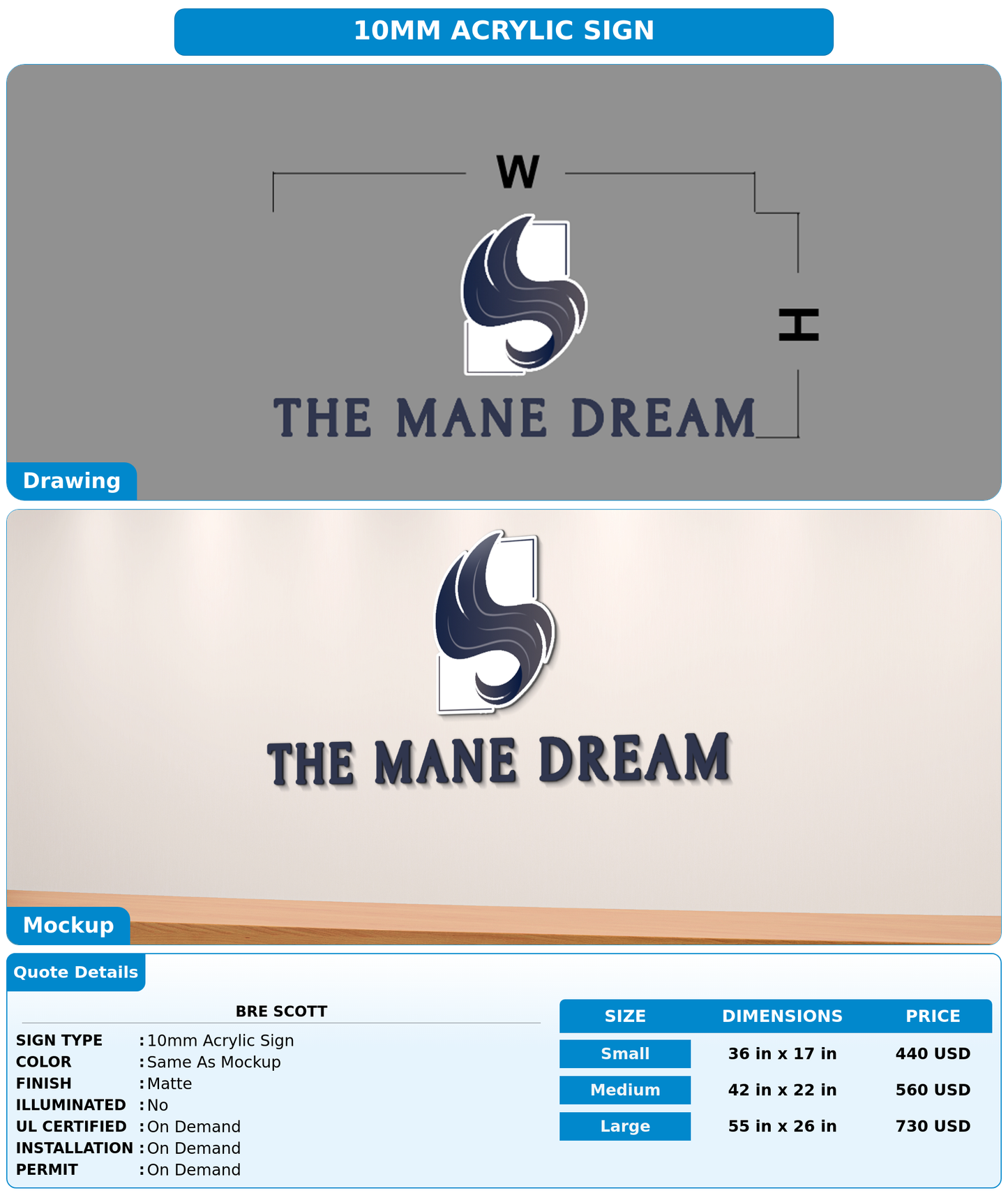 CUSTOM MOCKUP SIGN FOR Bre Scott