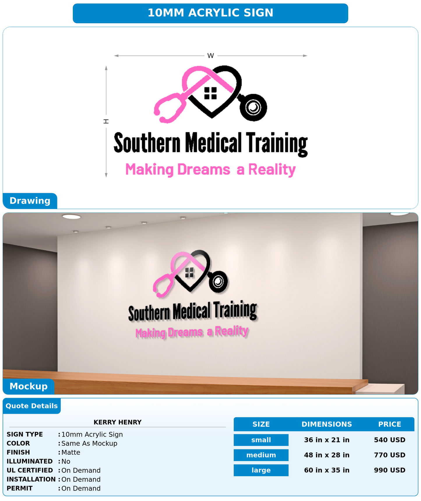 CUSTOM MOCKUP SIGN FOR Kerry Henry