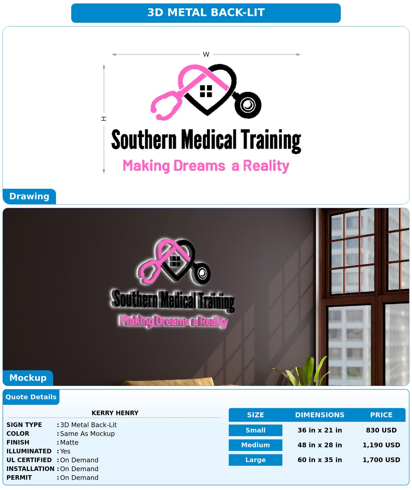 CUSTOM MOCKUP SIGN FOR Kerry Henry