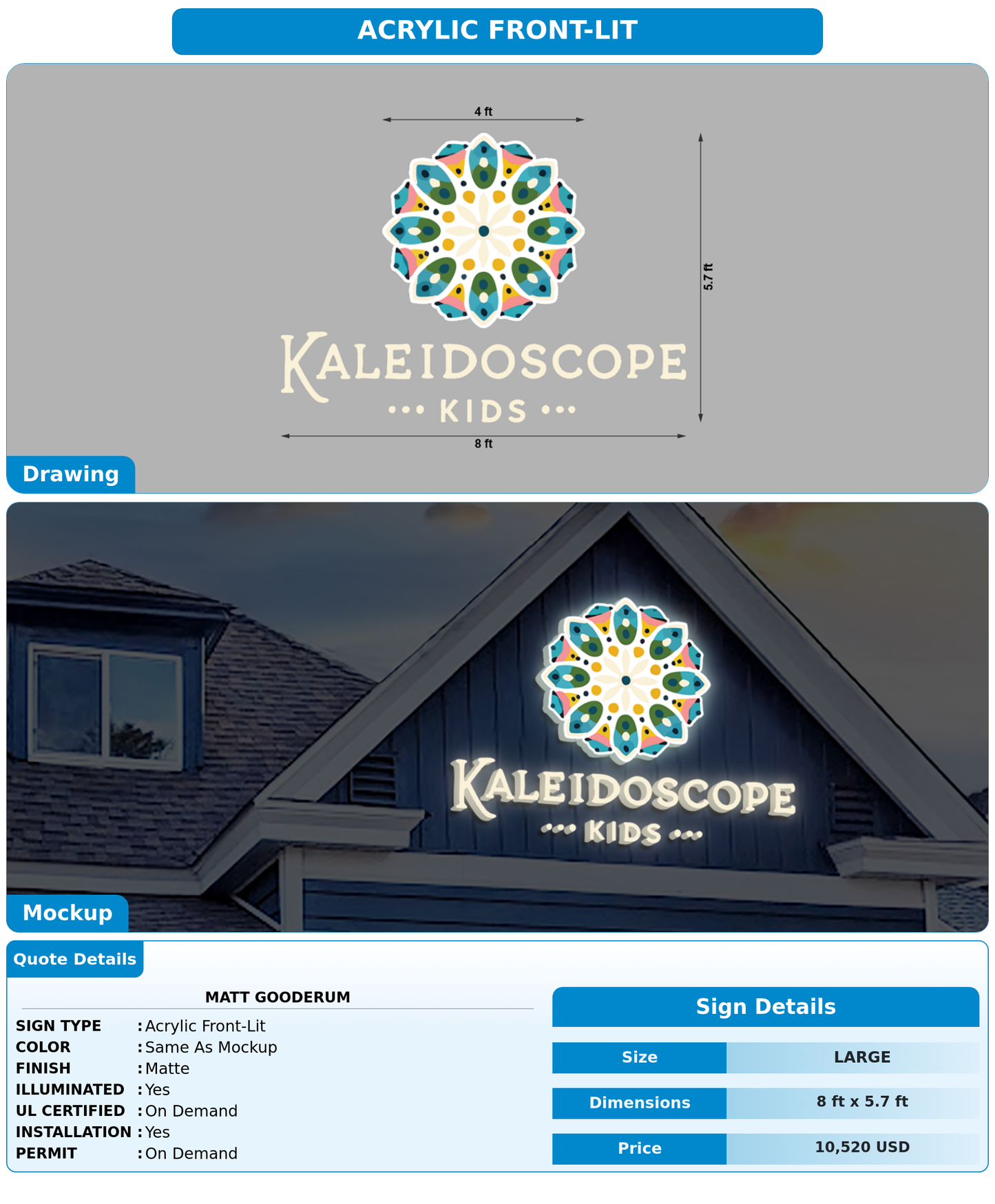 CUSTOM MOCKUP SIGN FOR Matt Gooderum