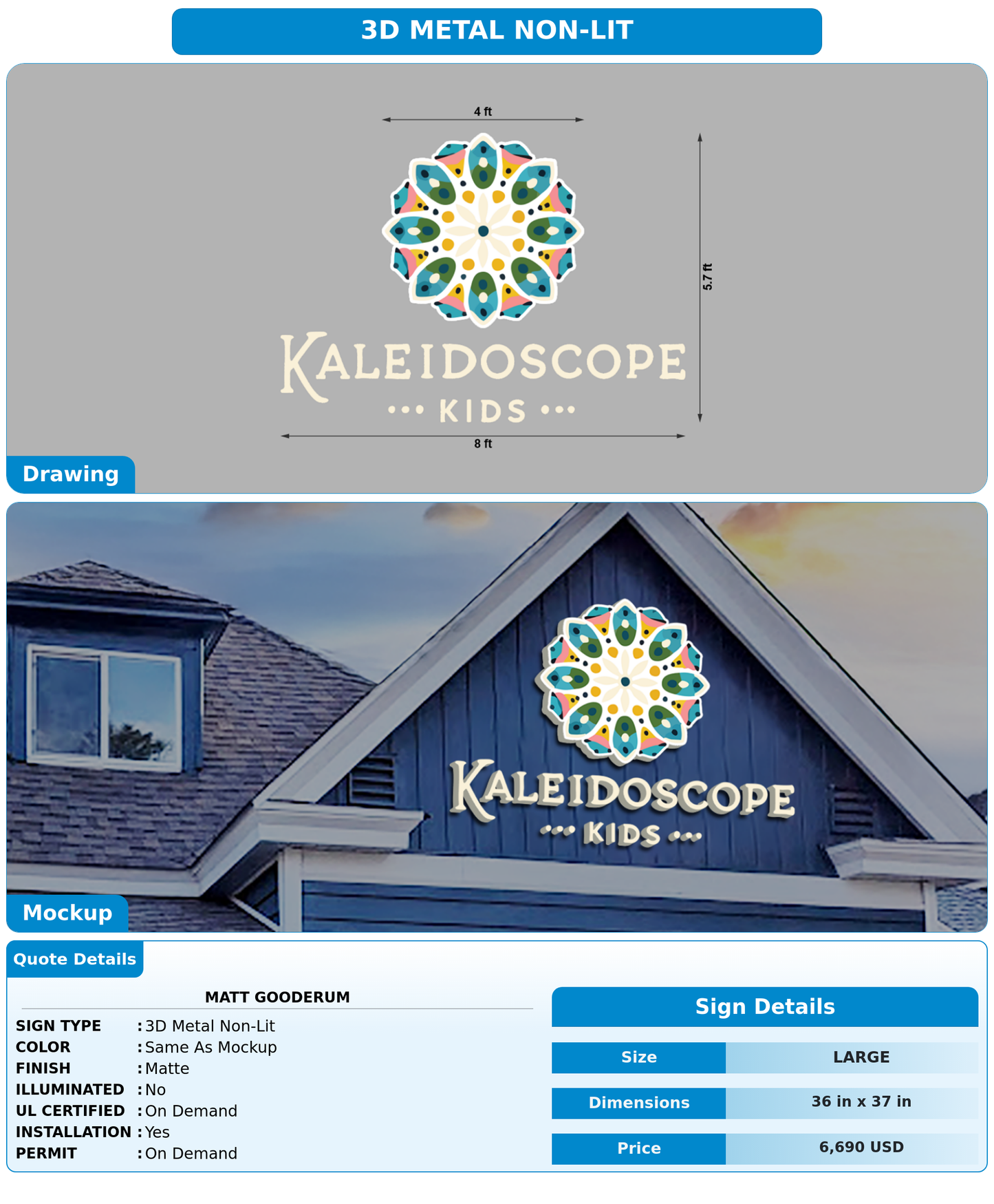 CUSTOM MOCKUP SIGN FOR Matt Gooderum