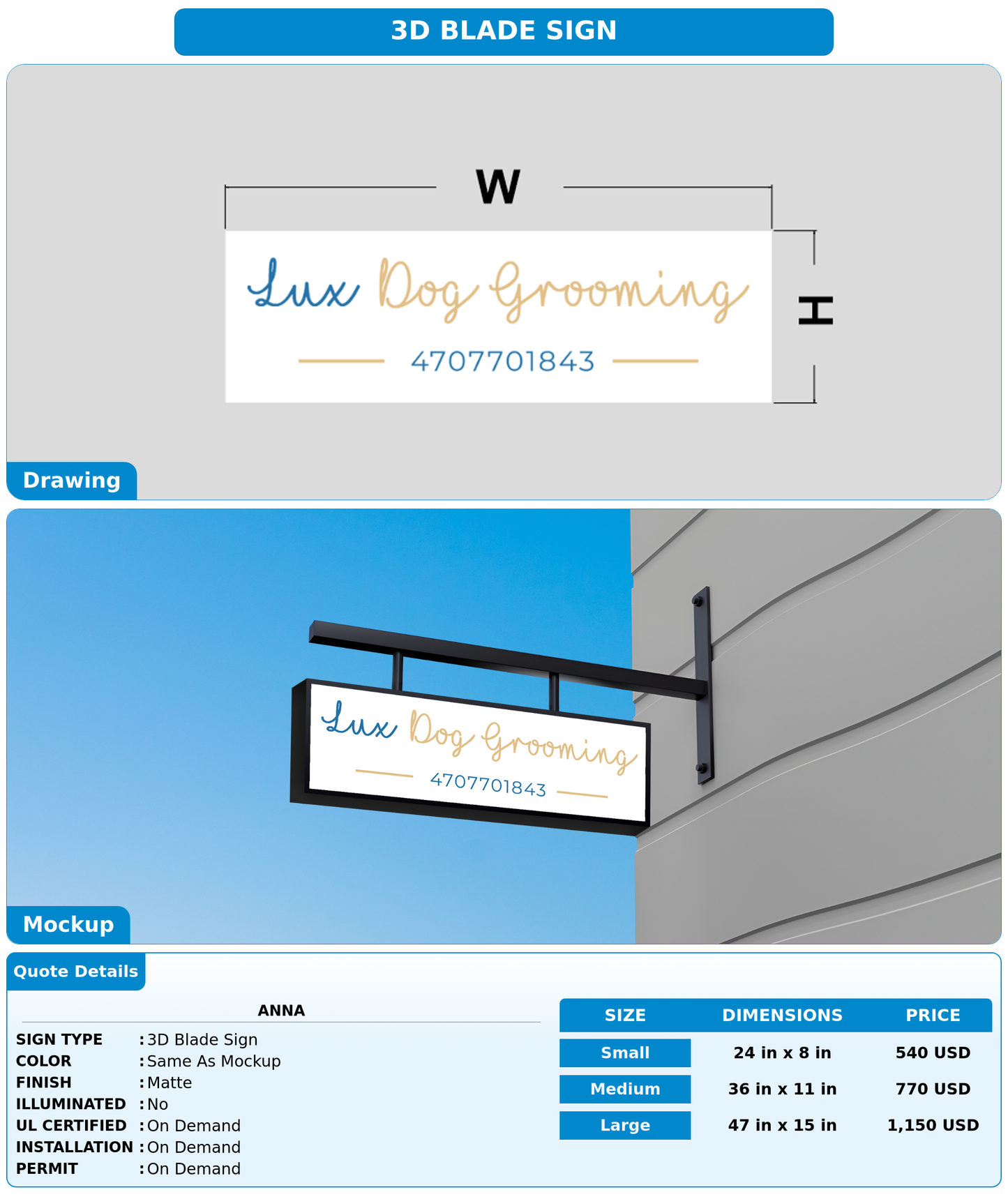 CUSTOM MOCKUP SIGN FOR Anna