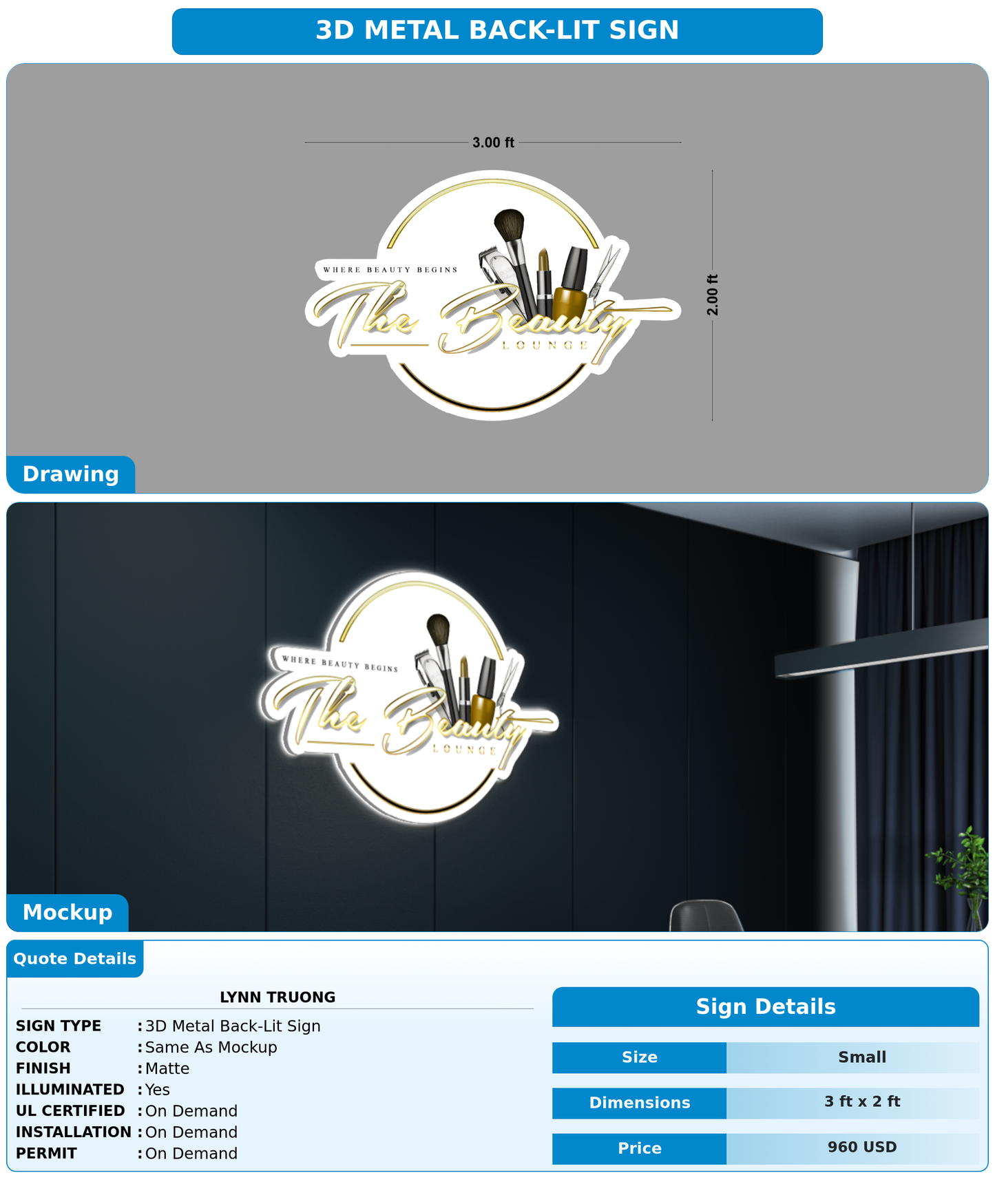 CUSTOM MOCKUP SIGN FOR lynn truong