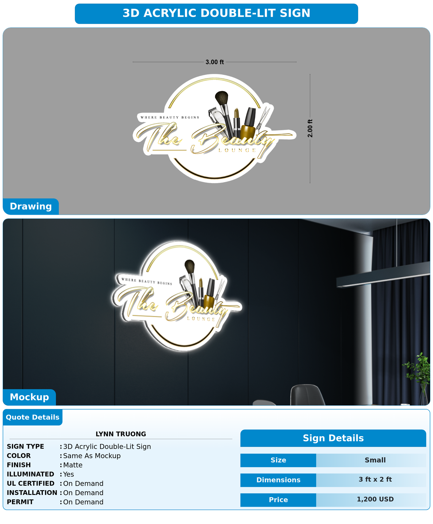 CUSTOM MOCKUP SIGN FOR lynn truong