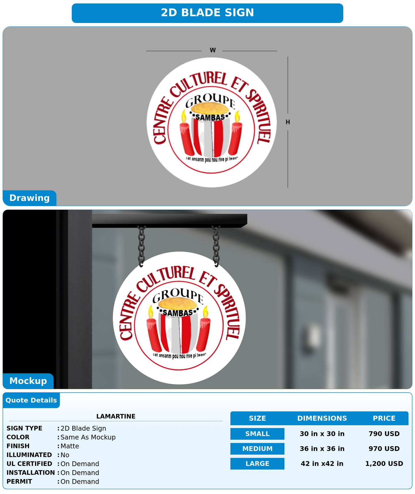 CUSTOM MOCKUP SIGN FOR Lamartine