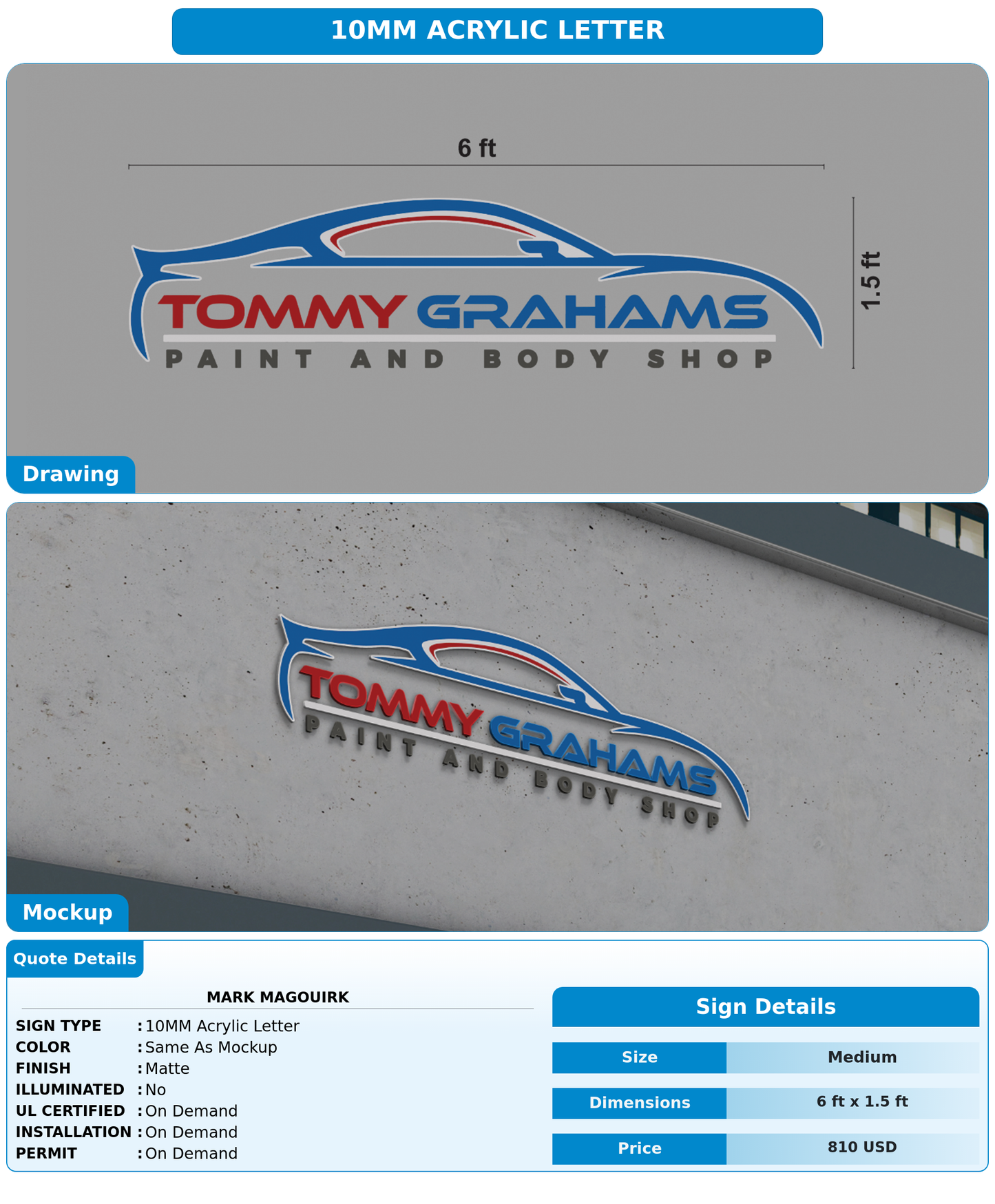 CUSTOM MOCKUP SIGN FOR Mark Magouirk