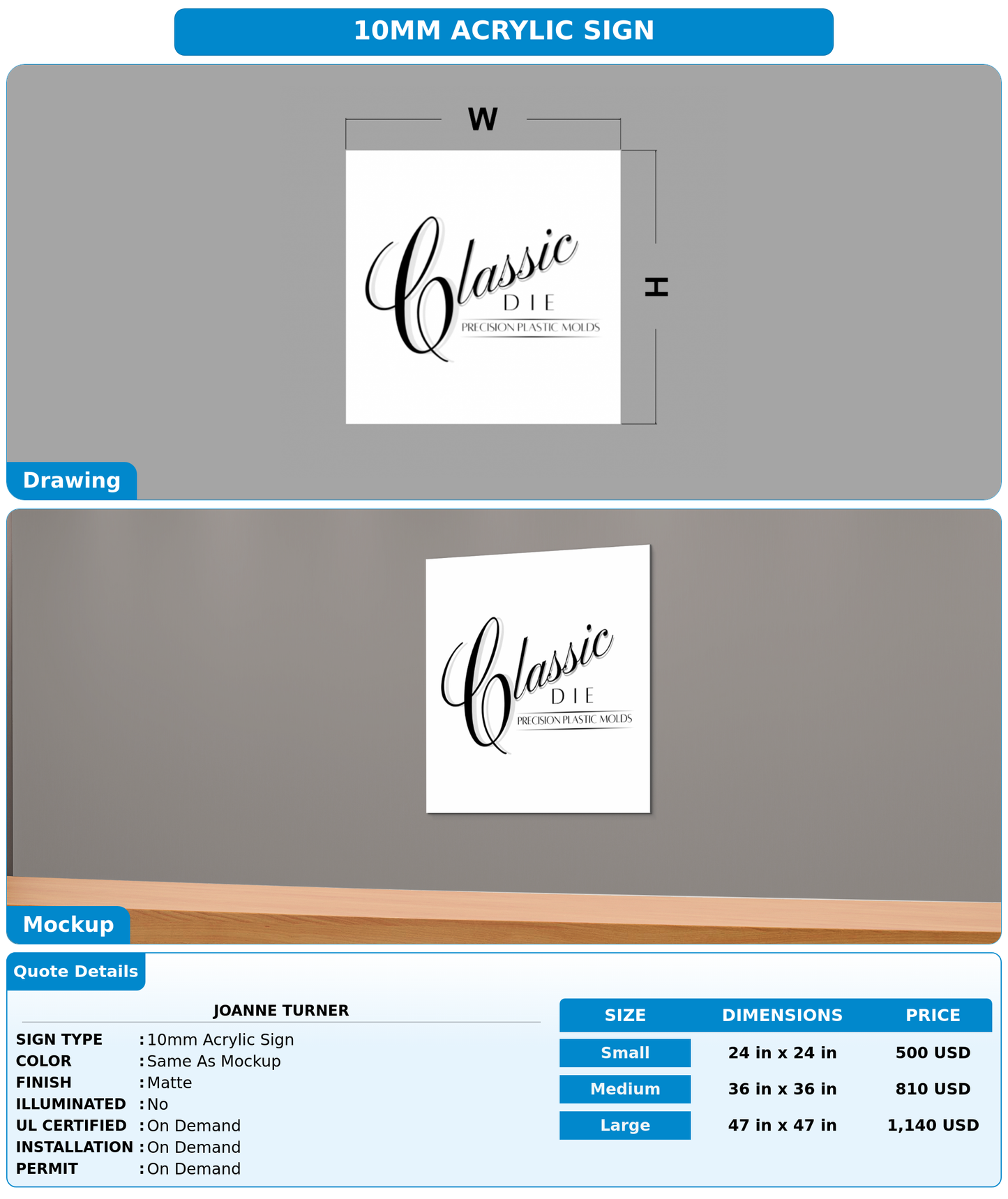 CUSTOM MOCKUP SIGN FOR Joanne turner