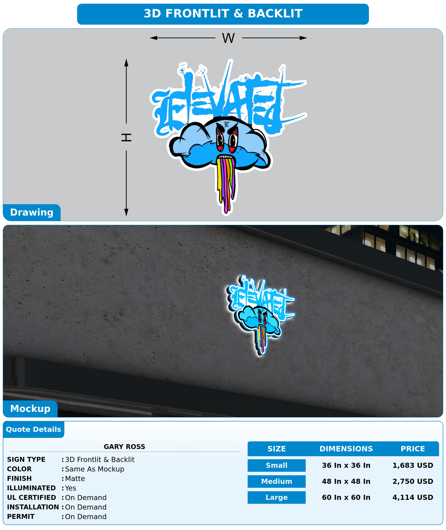 CUSTOM MOCKUP SIGN FOR Gary Ross