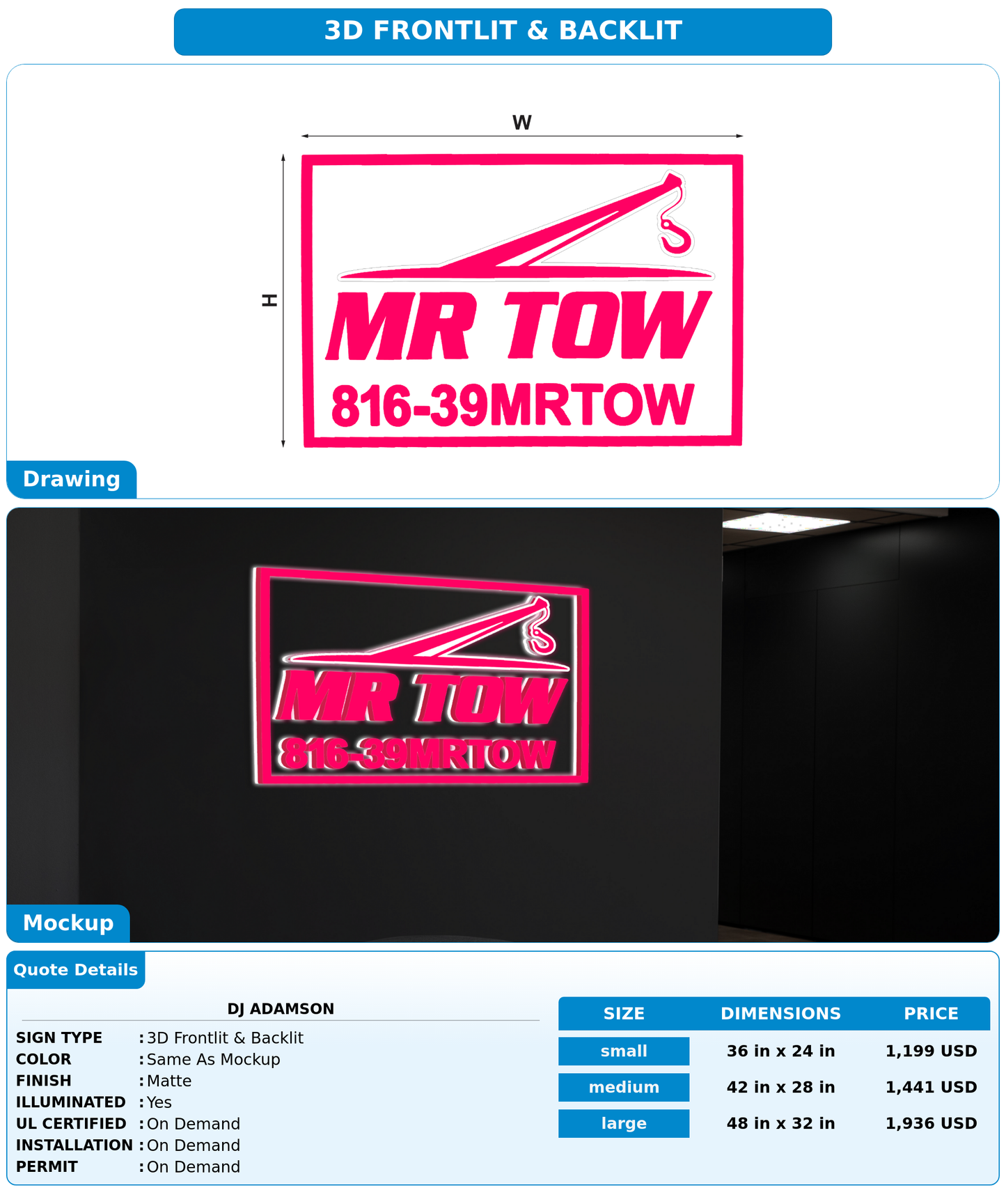 CUSTOM MOCKUP SIGN FOR DJ Adamson