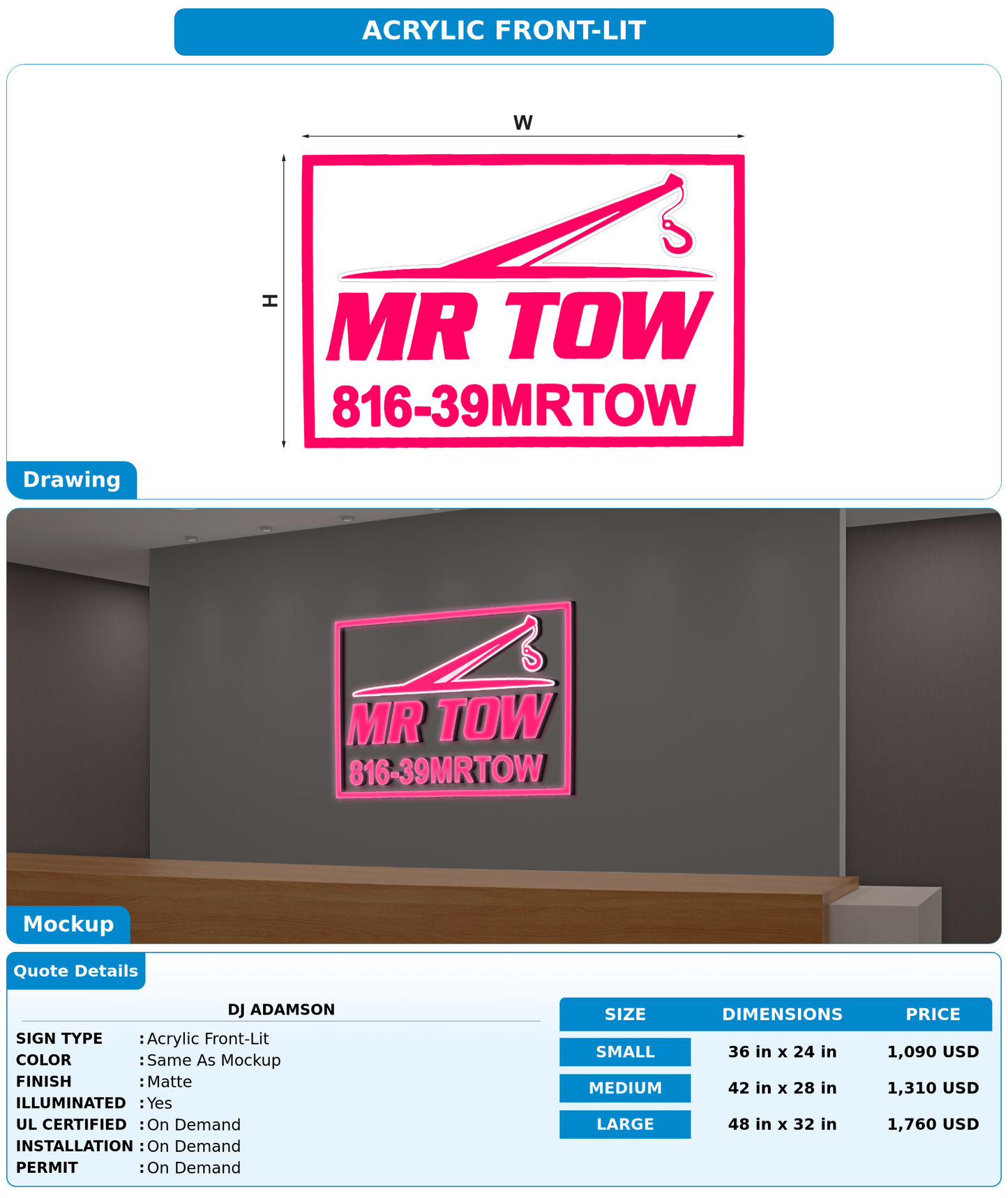 CUSTOM MOCKUP SIGN FOR DJ Adamson