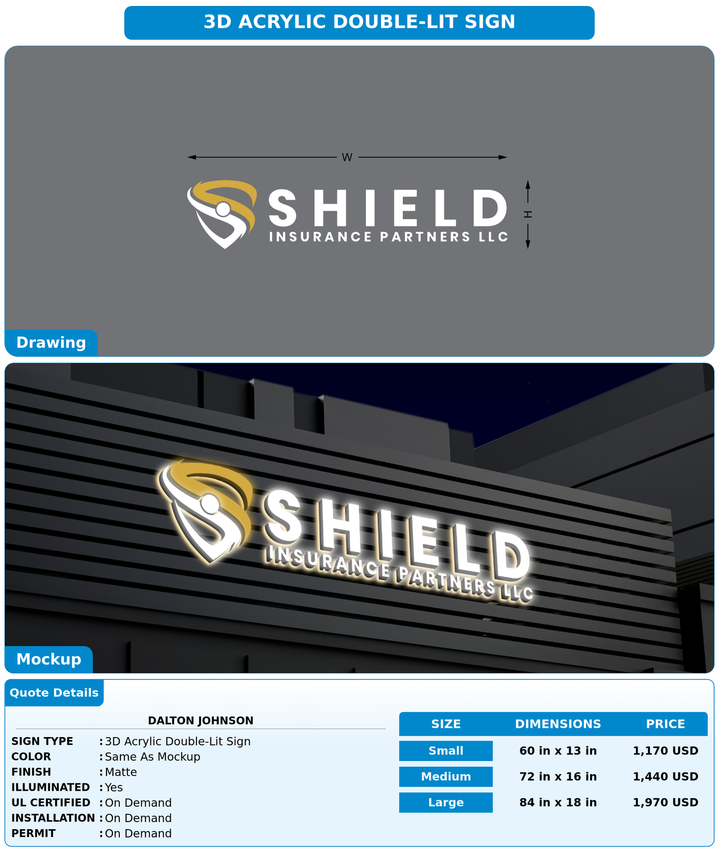 CUSTOM MOCKUP SIGN FOR Dalton Johnson