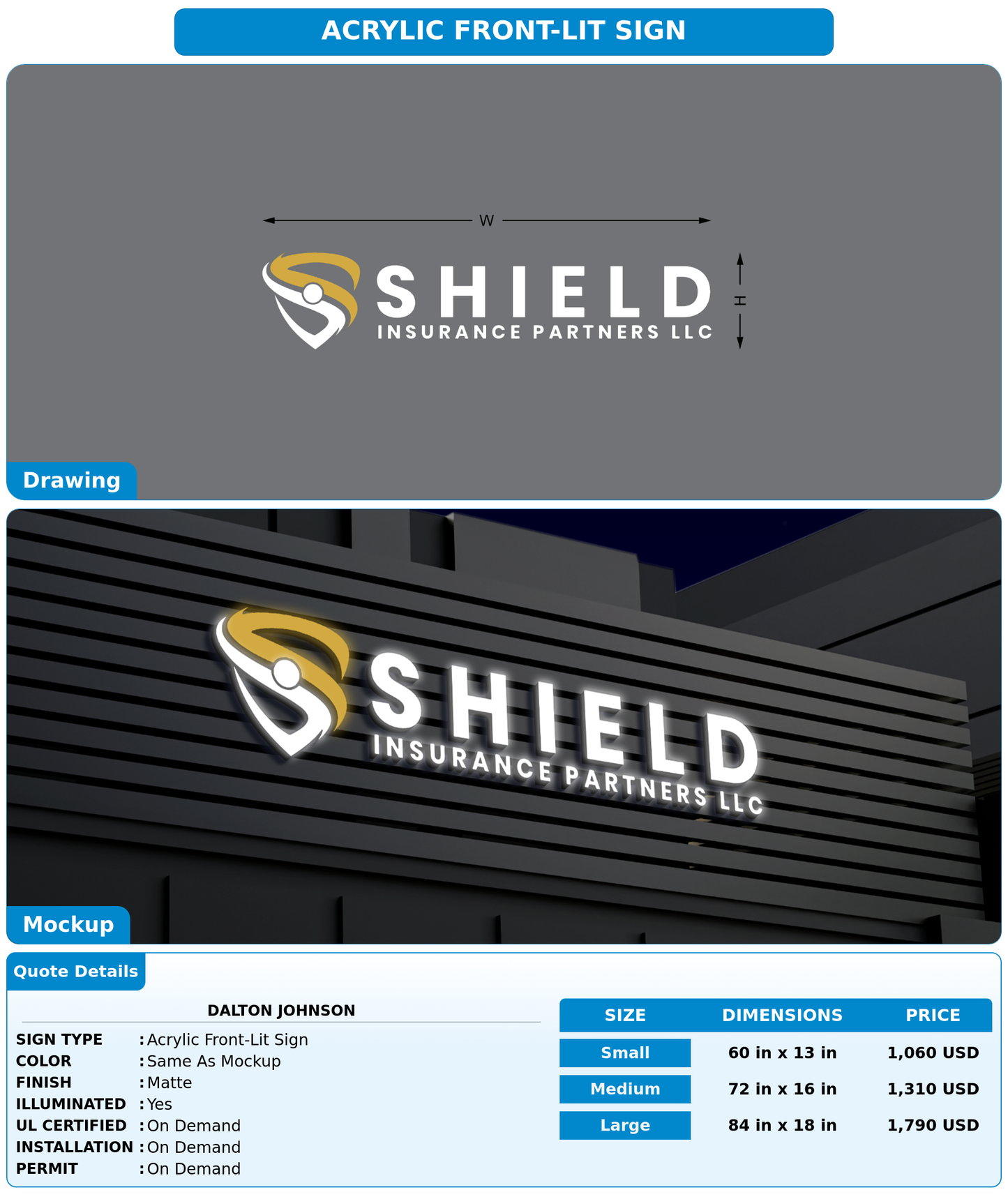 CUSTOM MOCKUP SIGN FOR Dalton Johnson