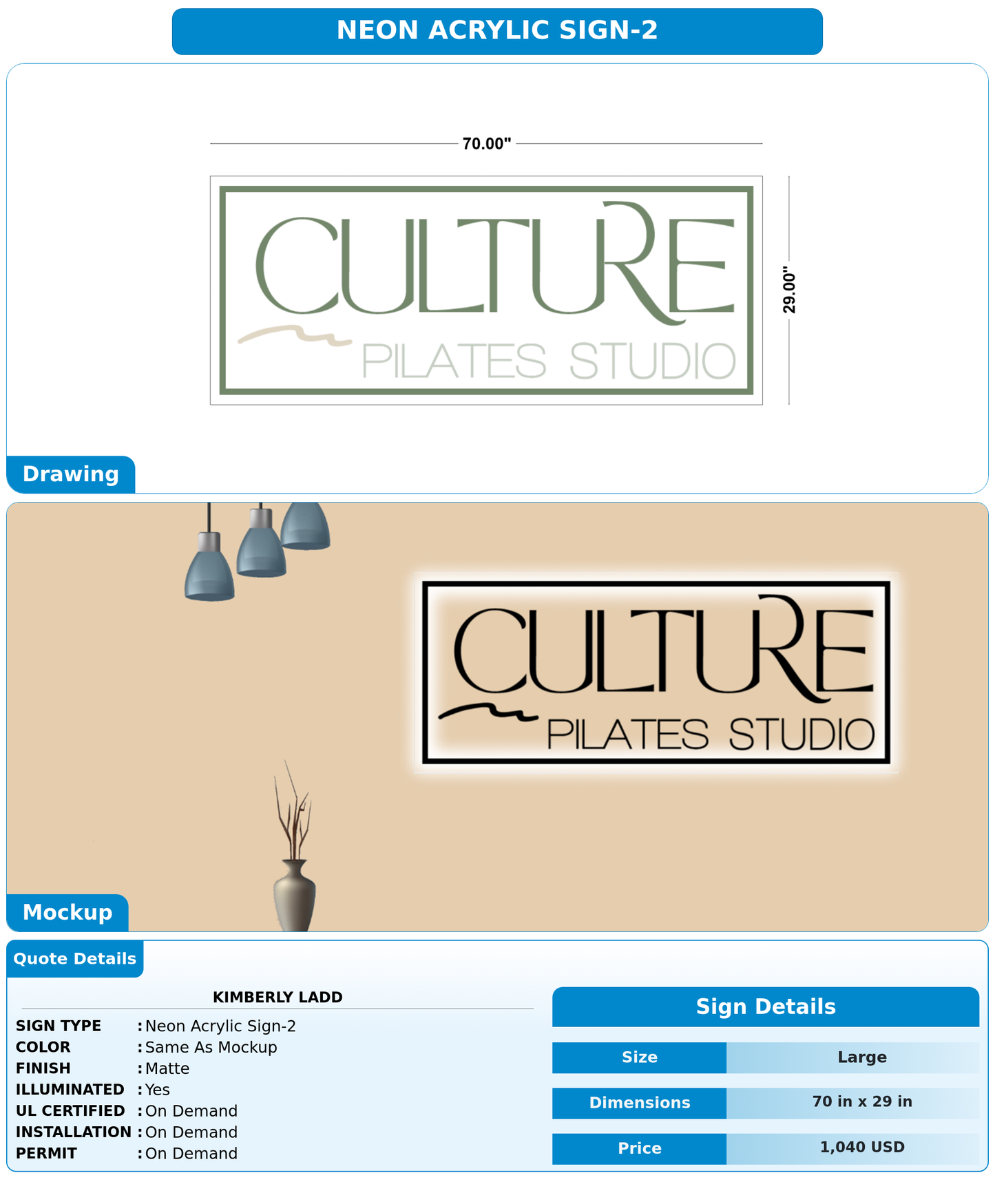CUSTOM MOCKUP SIGN FOR Kimberly Ladd