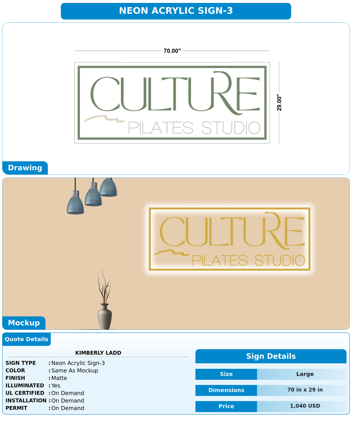 CUSTOM MOCKUP SIGN FOR Kimberly Ladd
