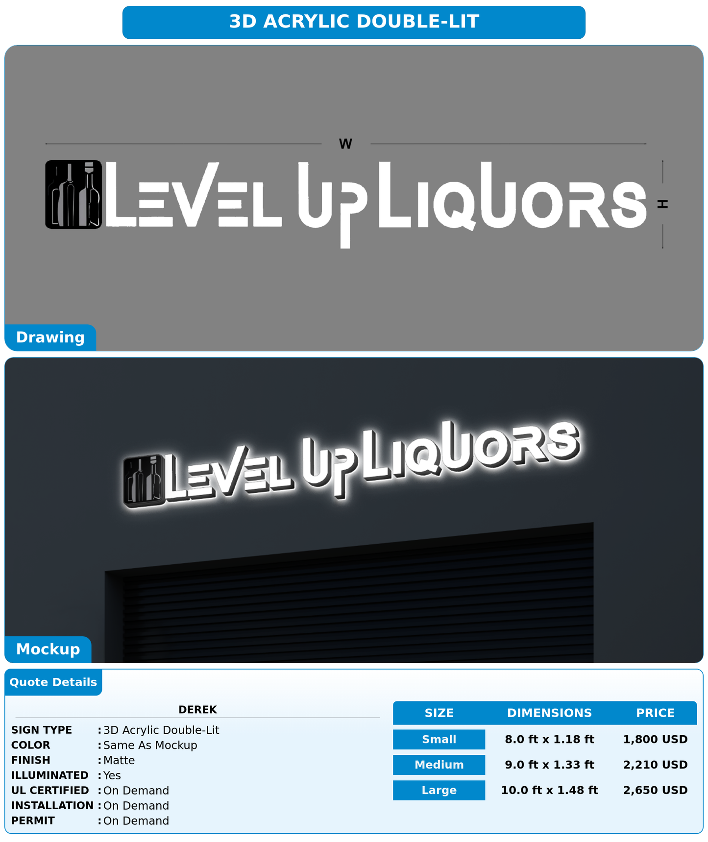 CUSTOM MOCKUP SIGN FOR Derek