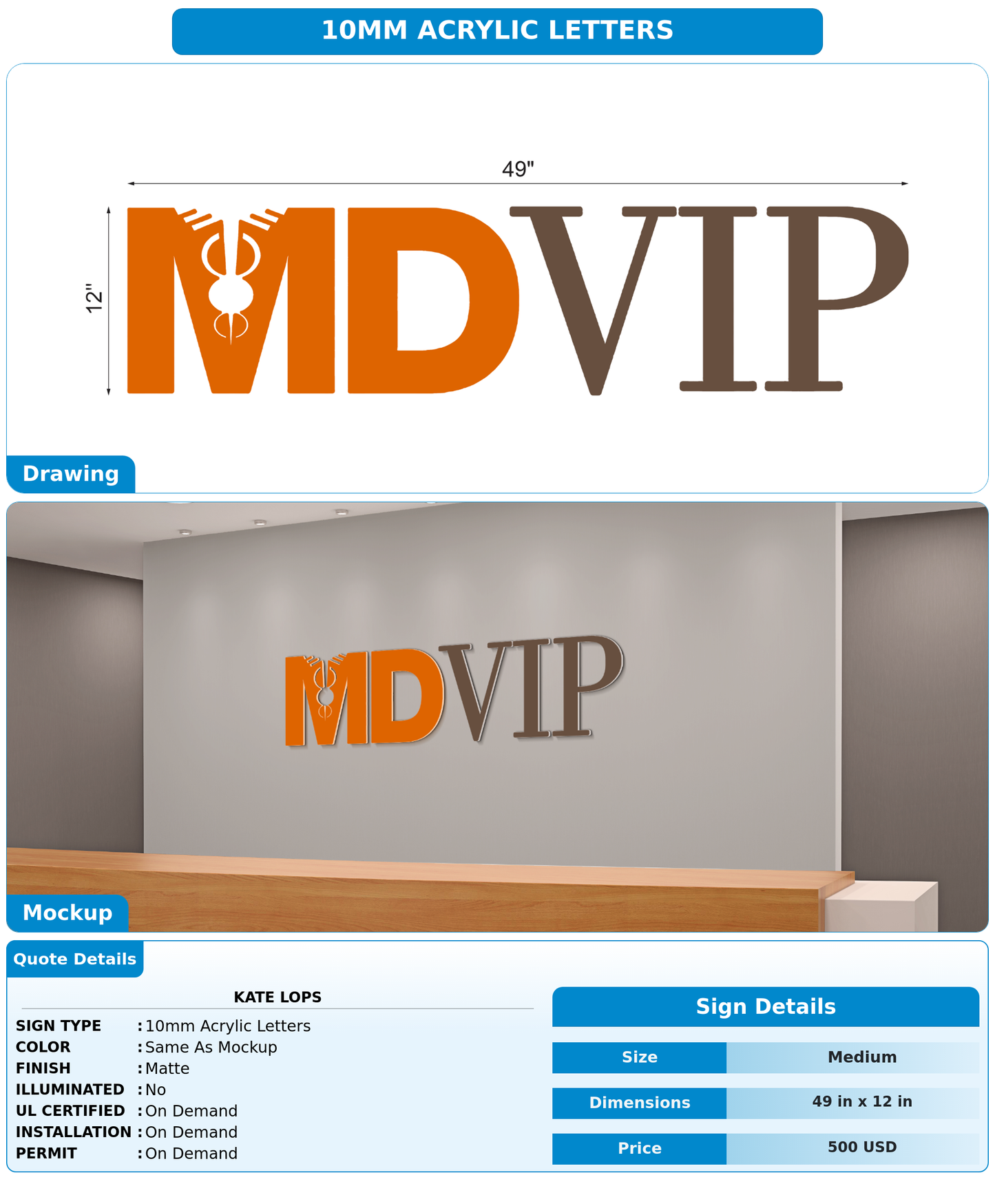 CUSTOM MOCKUP SIGN FOR Kate Lops