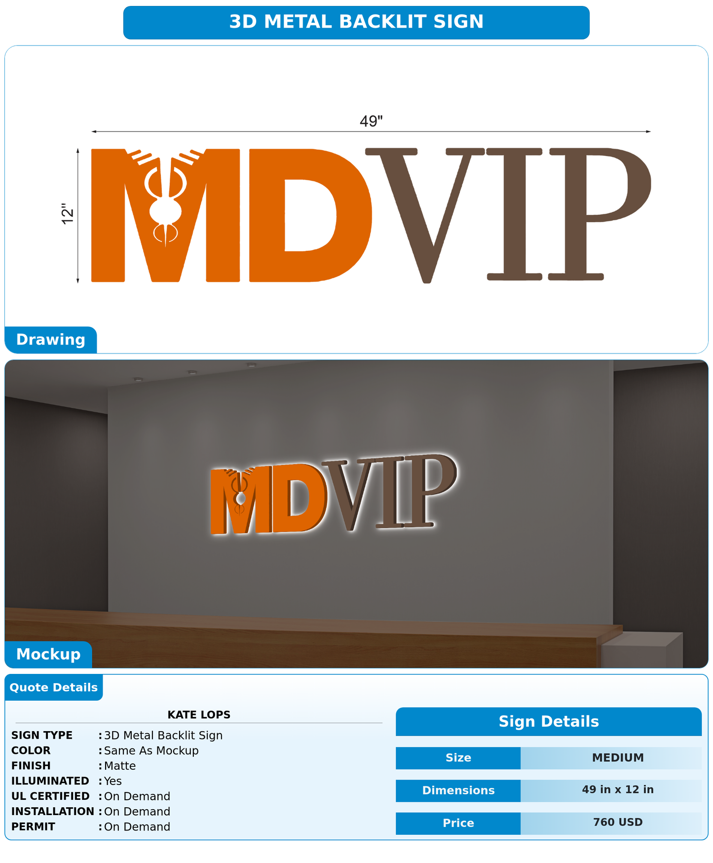 CUSTOM MOCKUP SIGN FOR Kate Lops