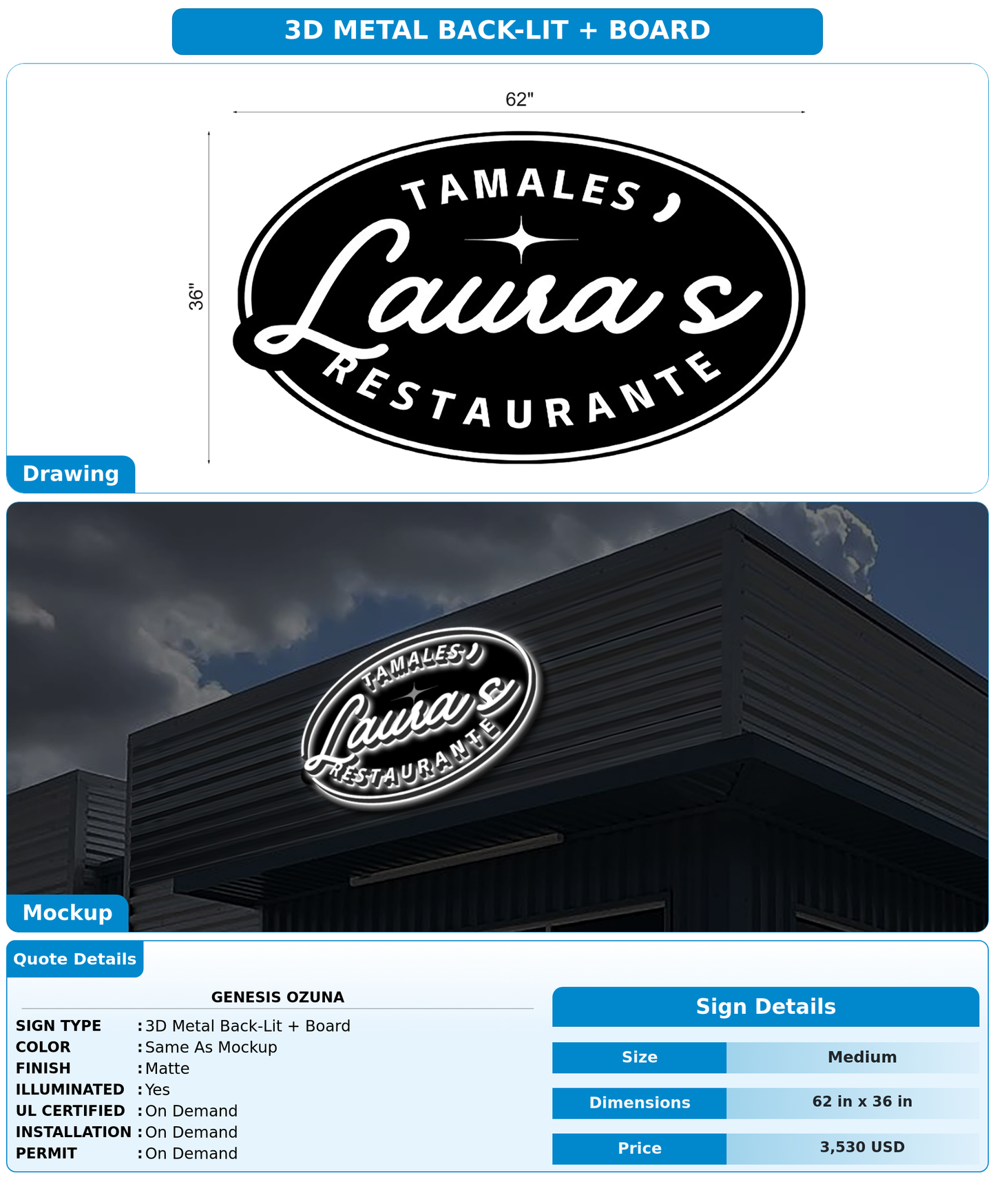 CUSTOM MOCKUP SIGN FOR Genesis Ozuna