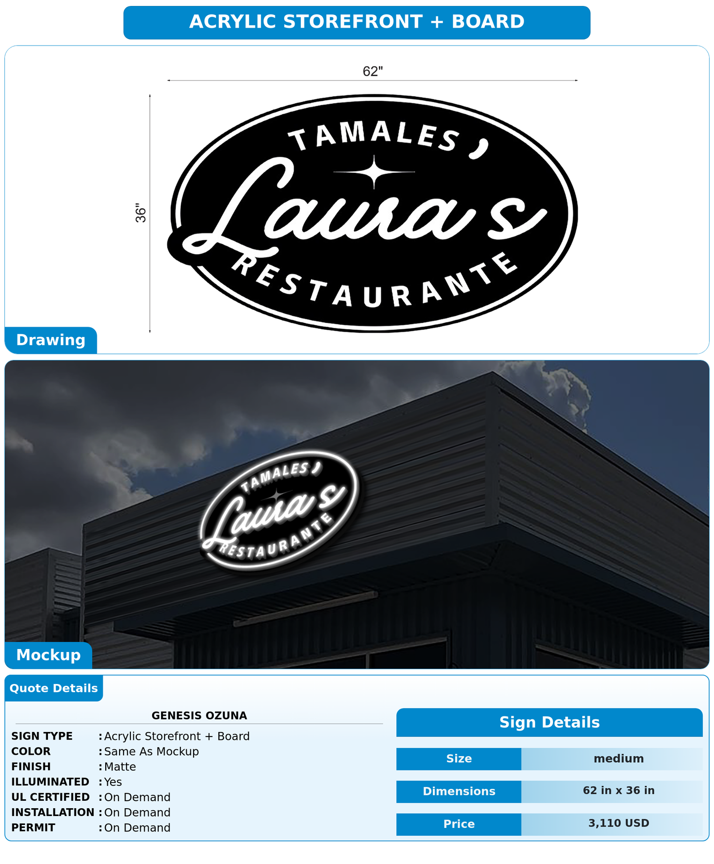CUSTOM MOCKUP SIGN FOR Genesis Ozuna