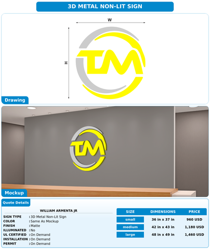 CUSTOM MOCKUP SIGN FOR William Armenta jr
