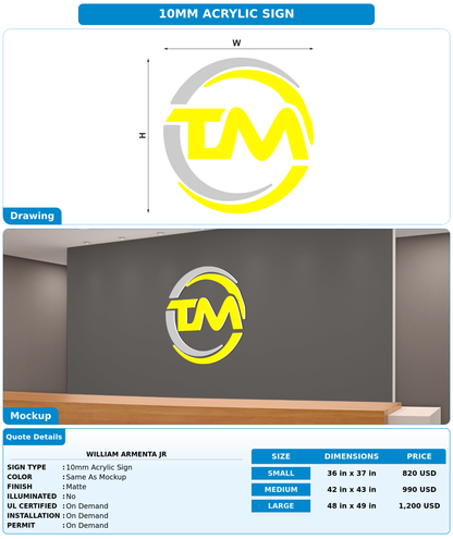 CUSTOM MOCKUP SIGN FOR William Armenta jr