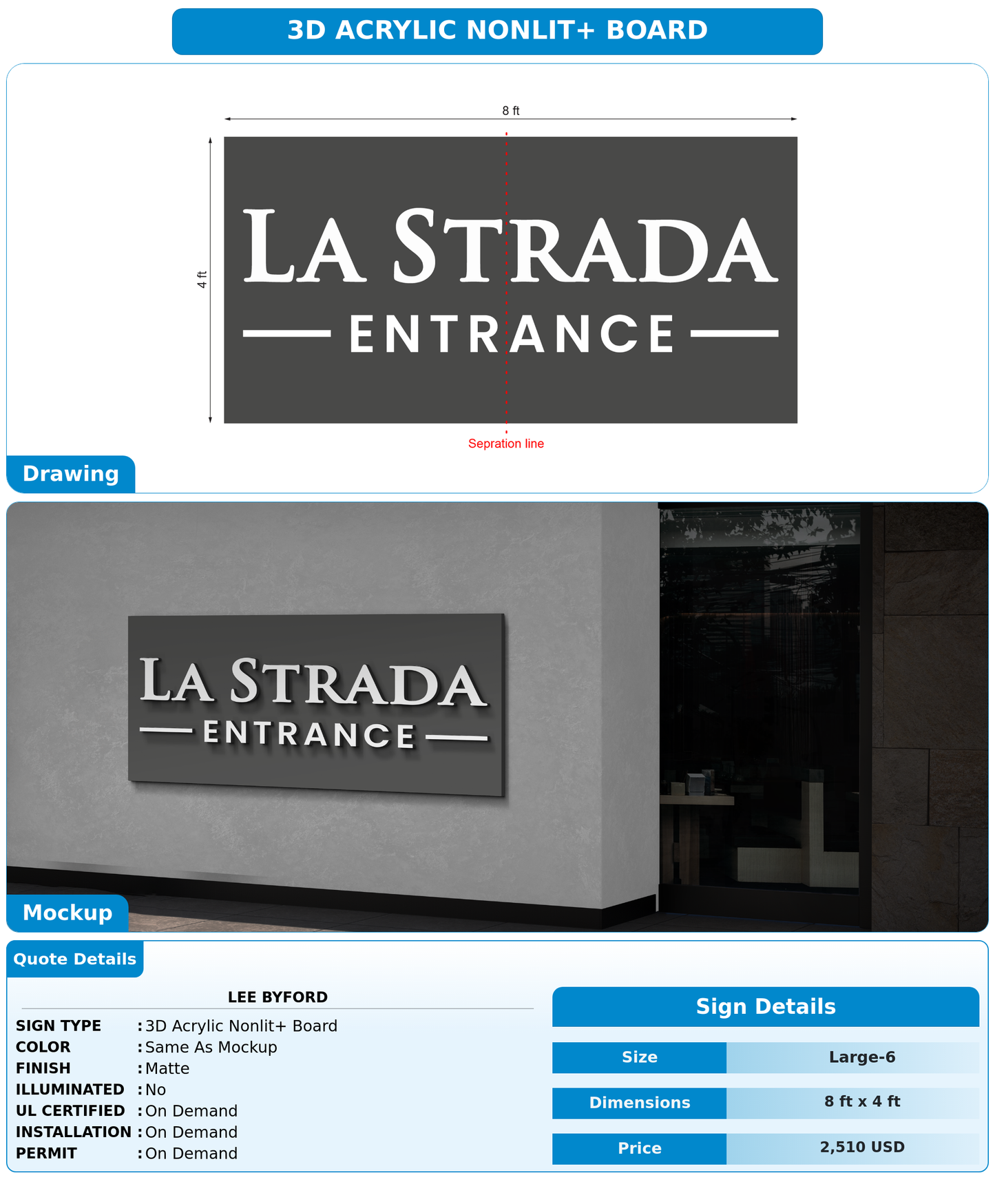 CUSTOM MOCKUP SIGN FOR Lee Byford