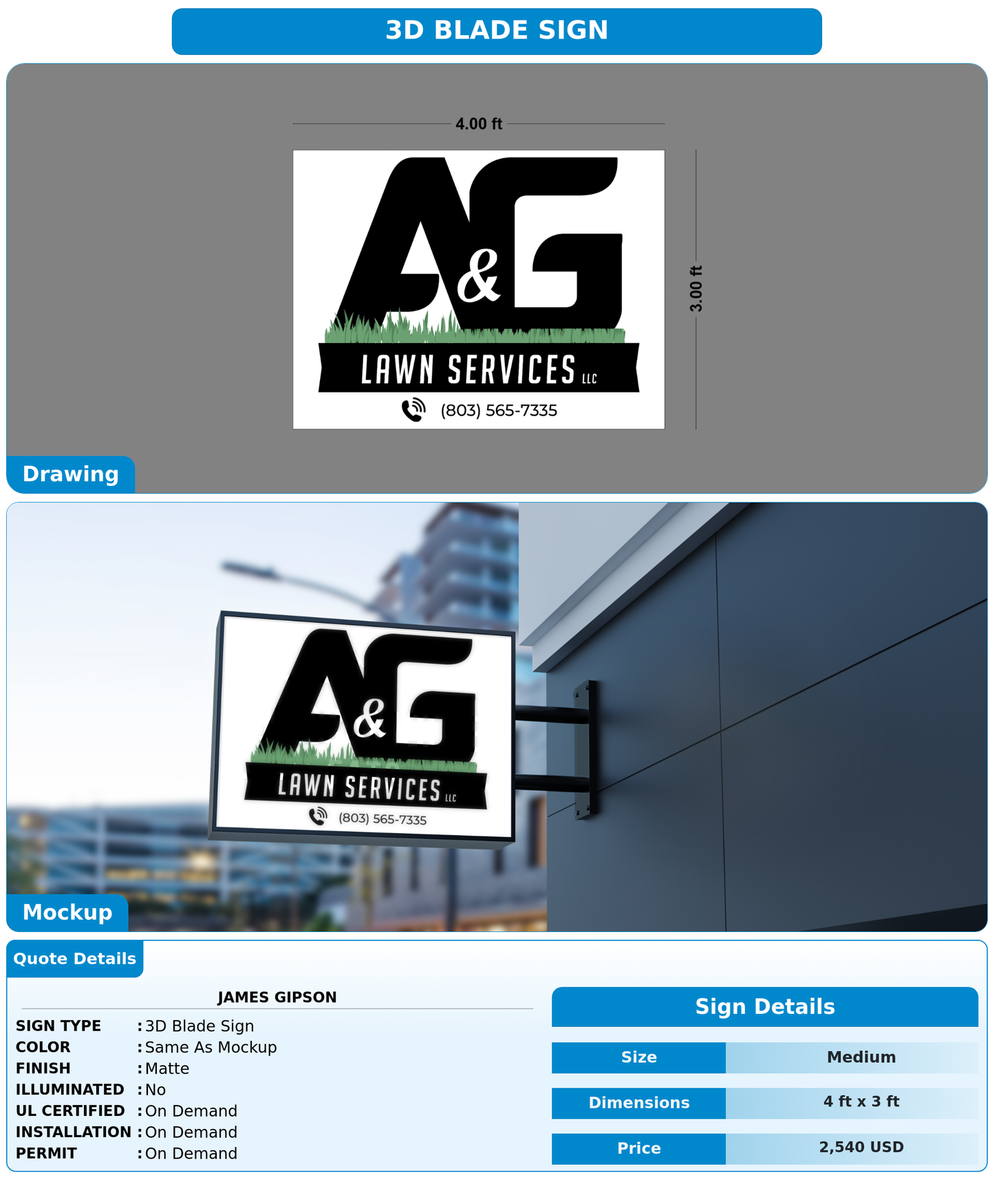 CUSTOM MOCKUP SIGN FOR James Gipson
