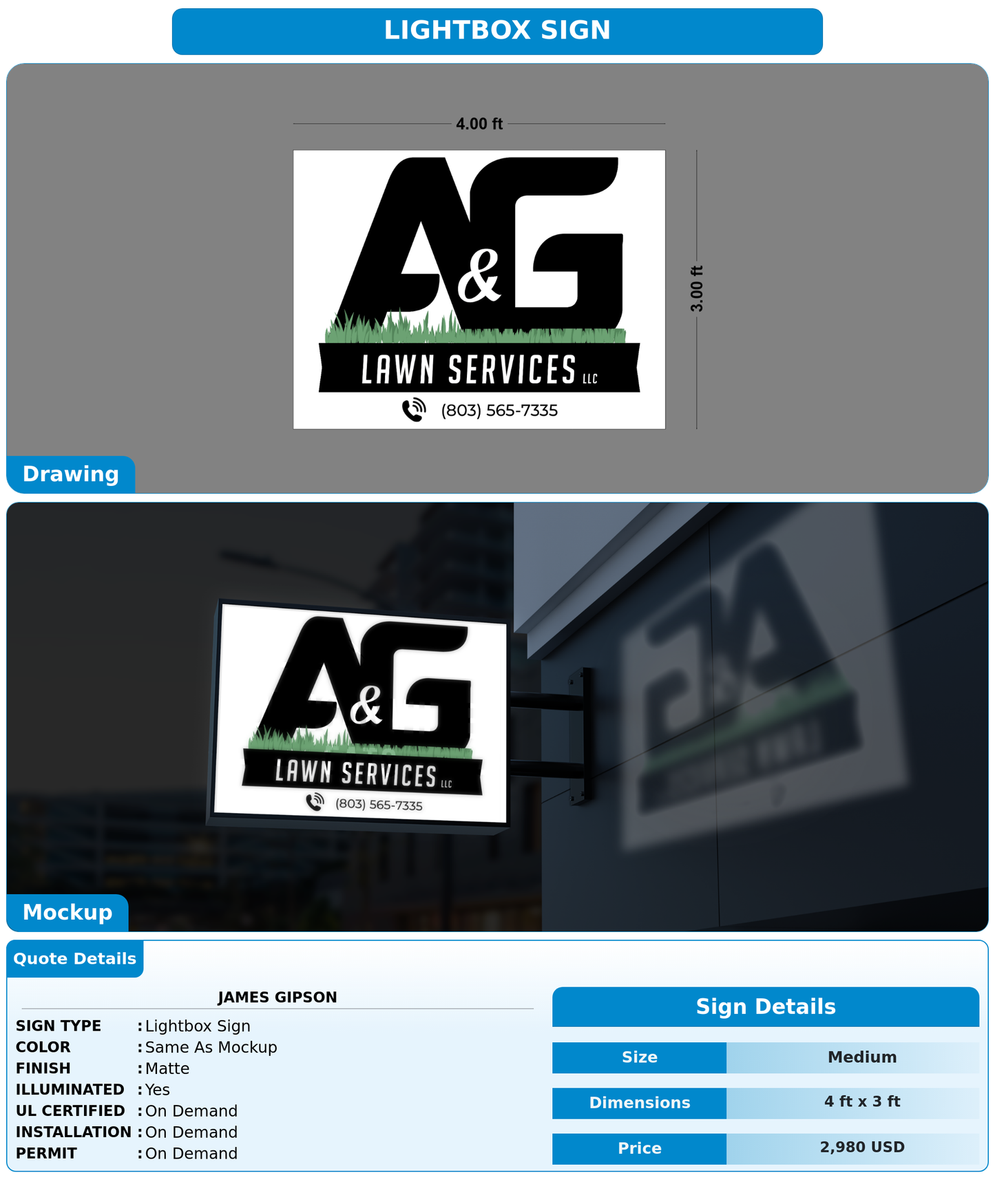CUSTOM MOCKUP SIGN FOR James Gipson
