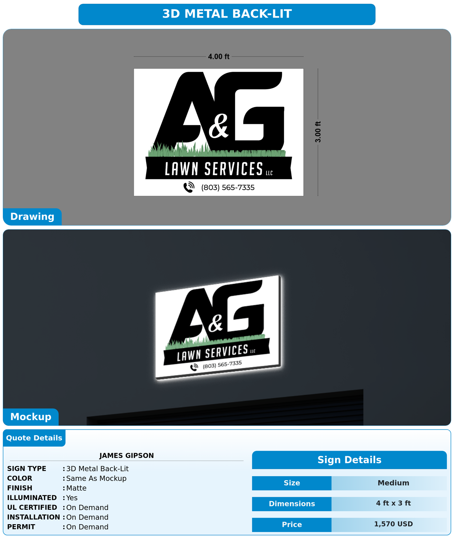 CUSTOM MOCKUP SIGN FOR James Gipson