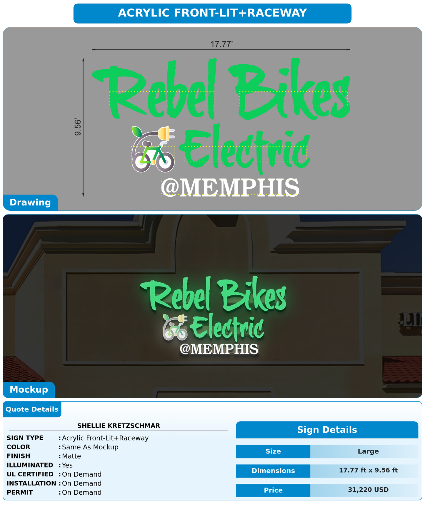 CUSTOM MOCKUP SIGN FOR Shellie Kretzschmar