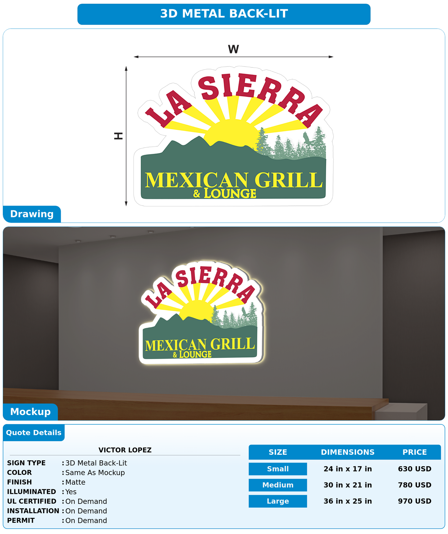 CUSTOM MOCKUP SIGN FOR Victor Lopez