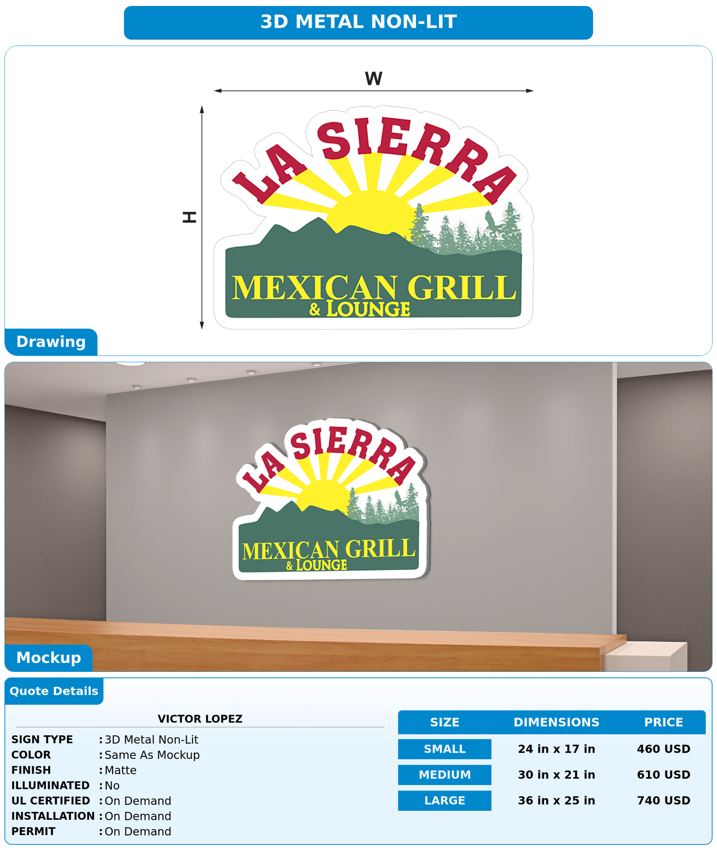 CUSTOM MOCKUP SIGN FOR Victor Lopez