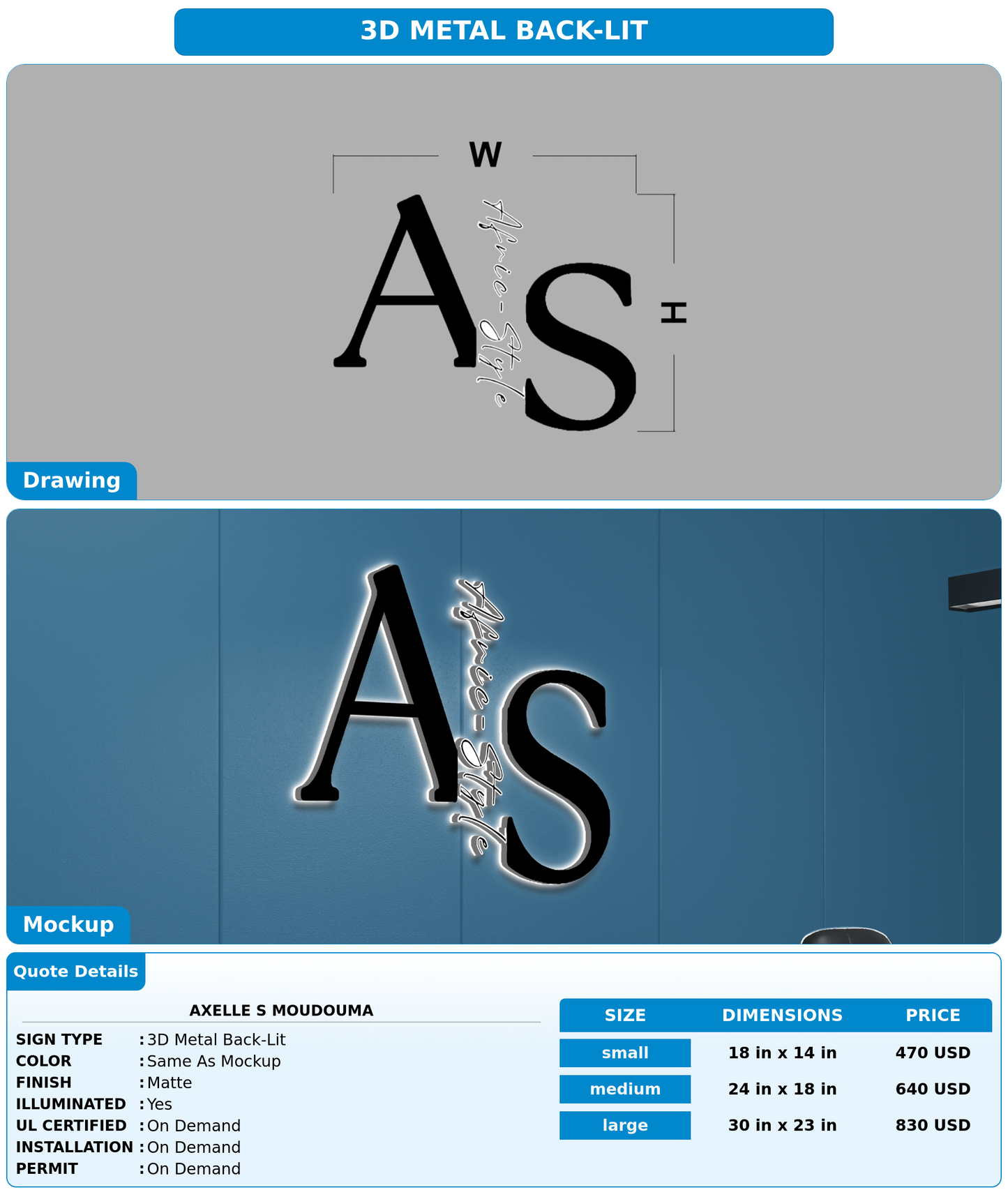 CUSTOM MOCKUP SIGN FOR Axelle S Moudouma