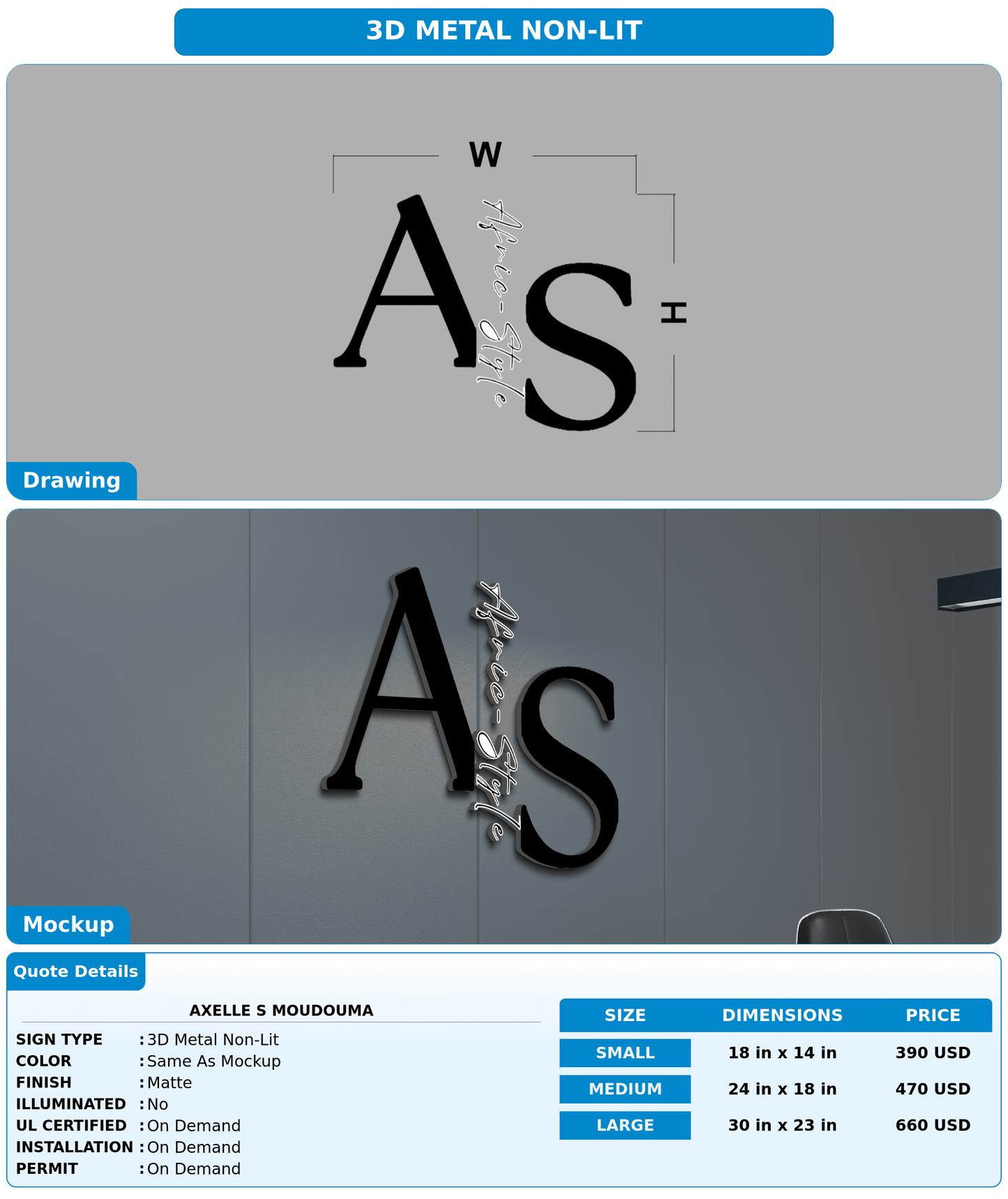 CUSTOM MOCKUP SIGN FOR Axelle S Moudouma
