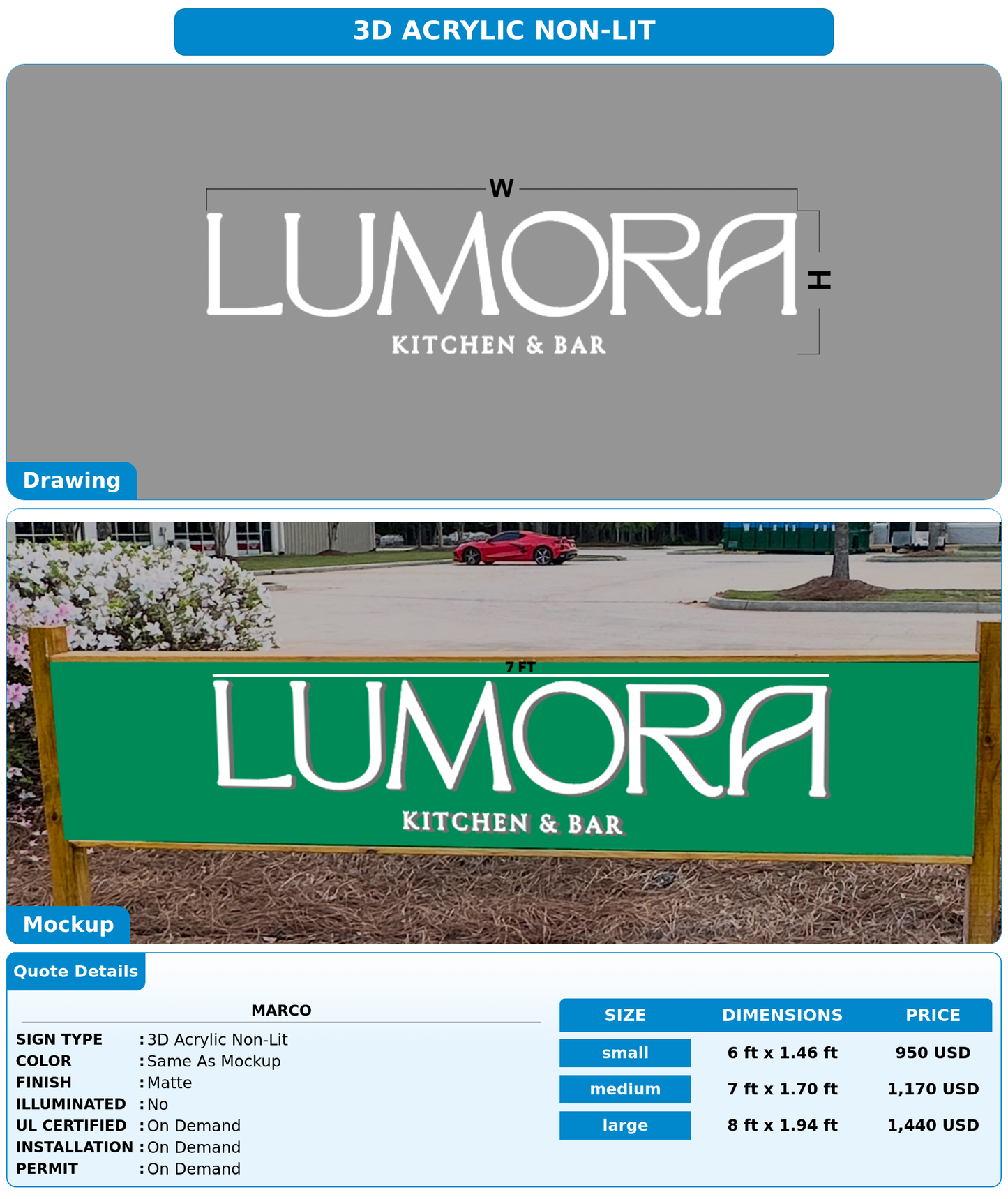 CUSTOM MOCKUP SIGN FOR Marco