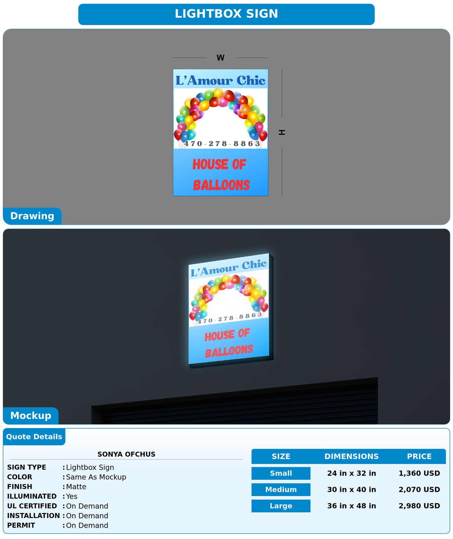 CUSTOM MOCKUP SIGN FOR Sonya Ofchus