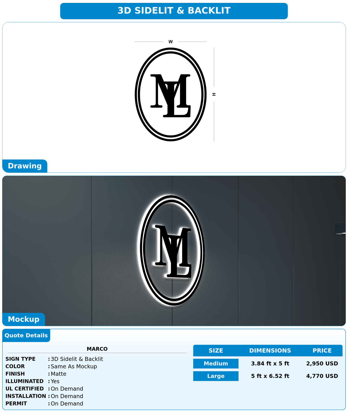 CUSTOM MOCKUP SIGN FOR Marco