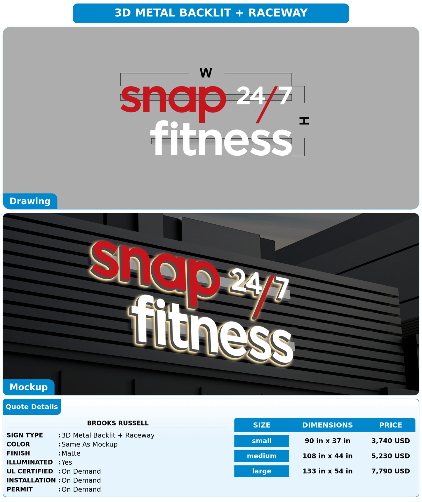 CUSTOM MOCKUP SIGN FOR Brooks Russell